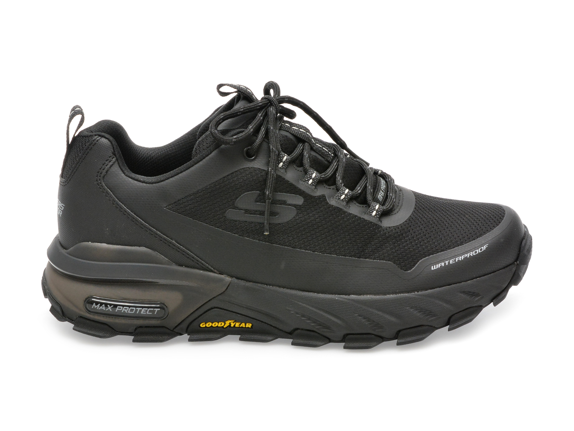 Pantofi SKECHERS negri, MAX PROTECT, din material textil