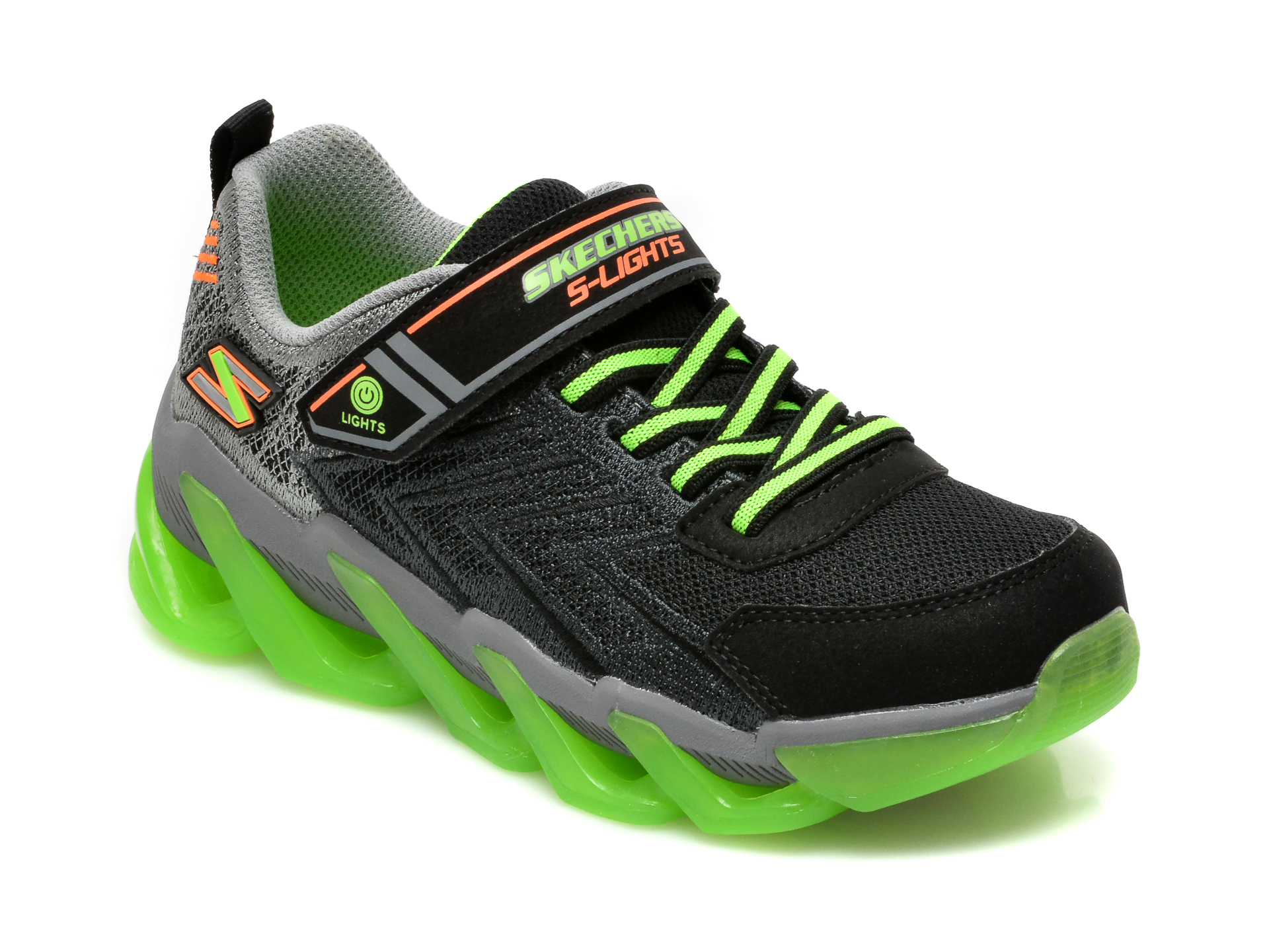 Pantofi SKECHERS negri, MEGA-SURGE, din piele ecologica Skechers imagine reduceri