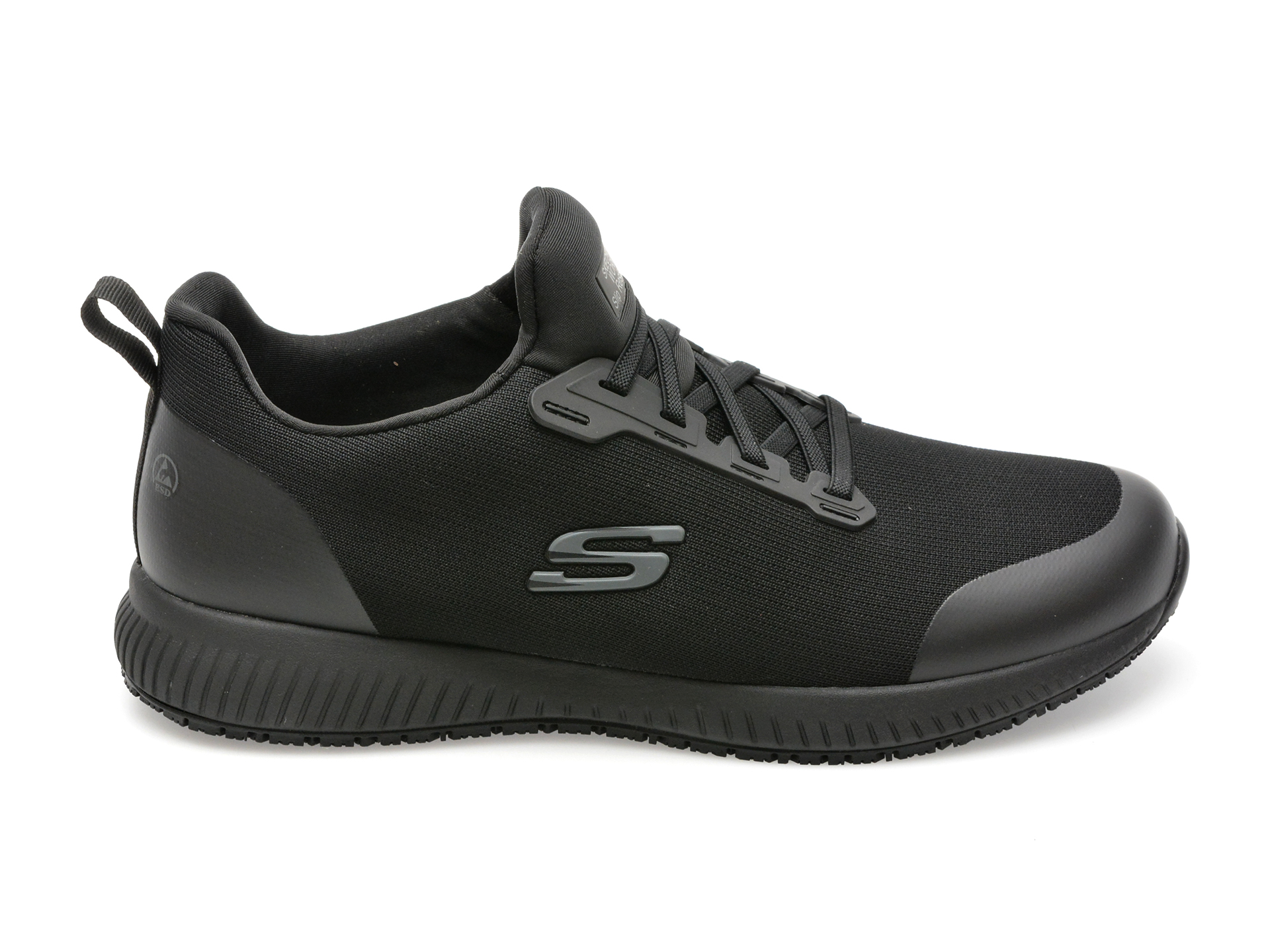 Pantofi SKECHERS negri, SQUAD SR, din material textil