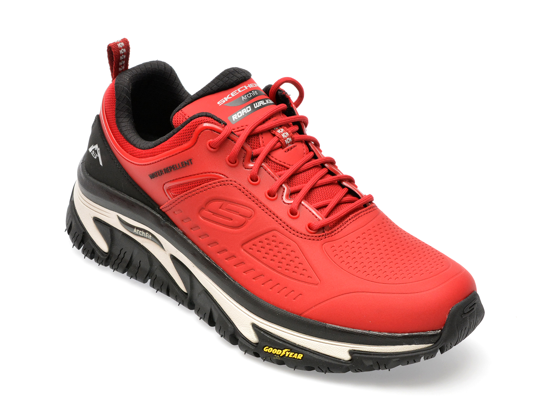Pantofi SKECHERS rosii, ARCH FIT ROAD WALKER, din piele ecologica barbati 2023-09-21