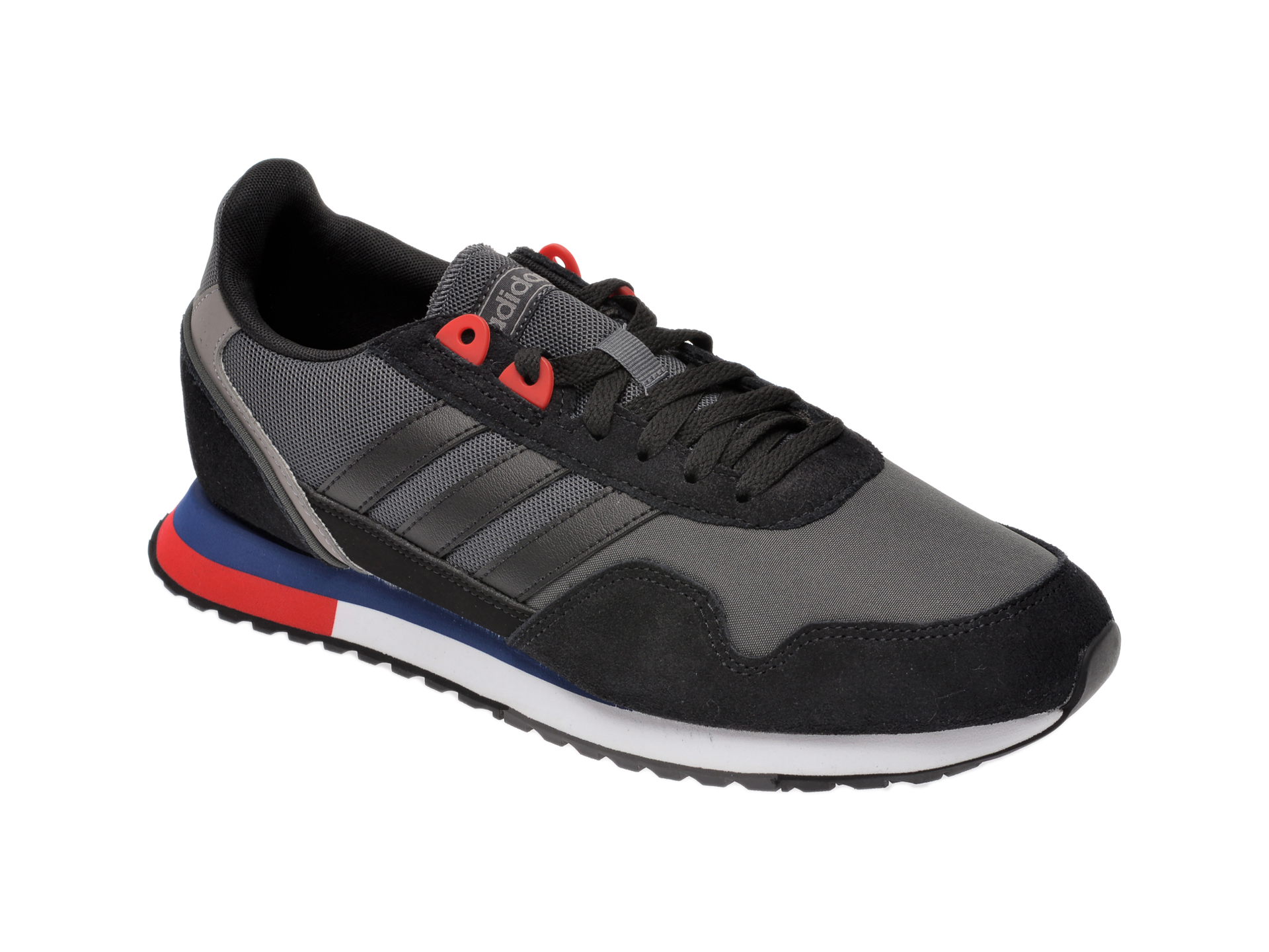 Pantofi sport ADIDAS negri, 8K 2020, din material textil si piele intoarsa