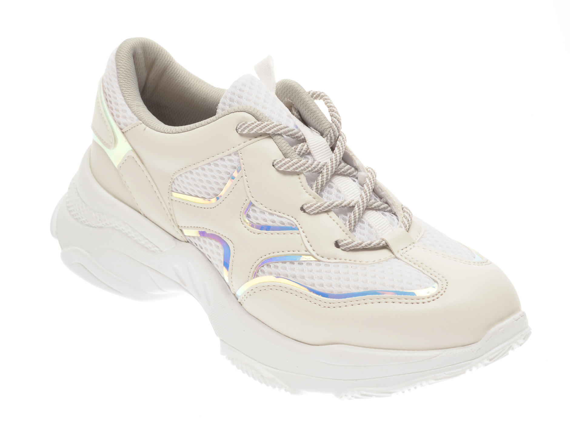 Pantofi sport ALDO albi, Gram100, din material textil si piele ecologica