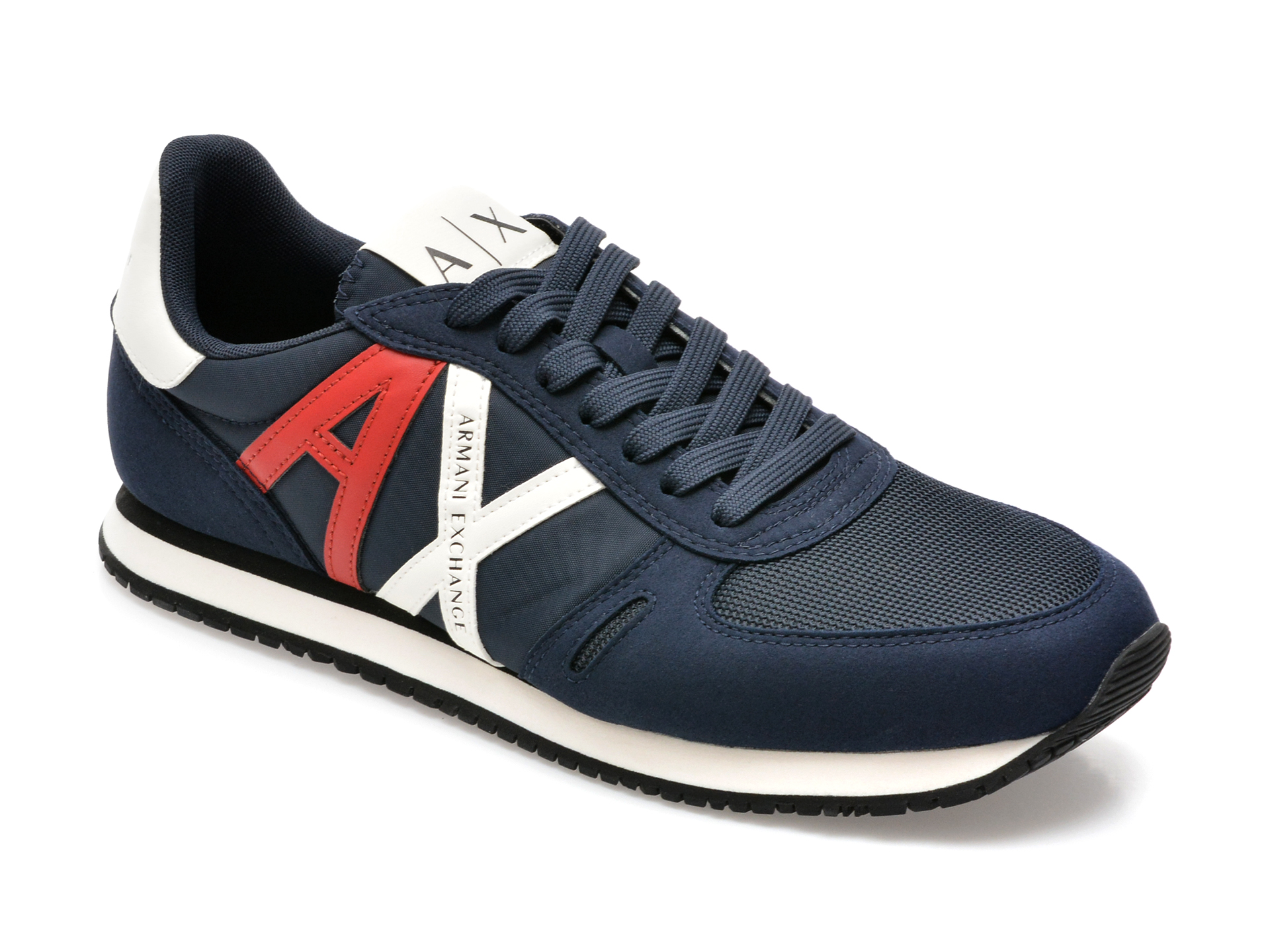 Pantofi sport ARMANI EXCHANGE bleumarin, XUX017, din material textil si piele ecologica