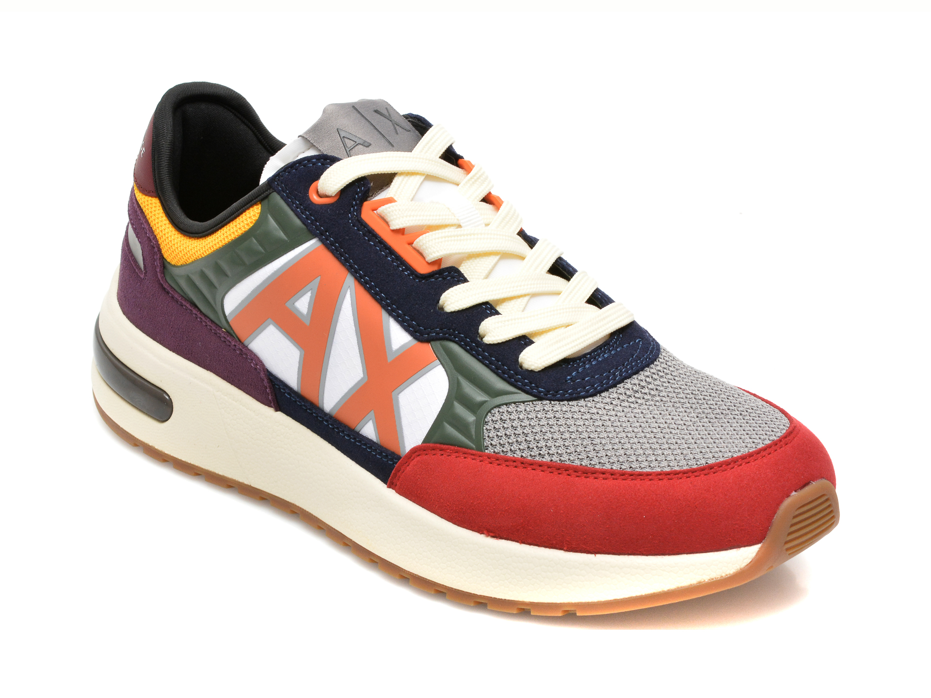 Pantofi sport ARMANI EXCHANGE multicolori, XUX090, din material textil si piele ecologica Armani Exchange
