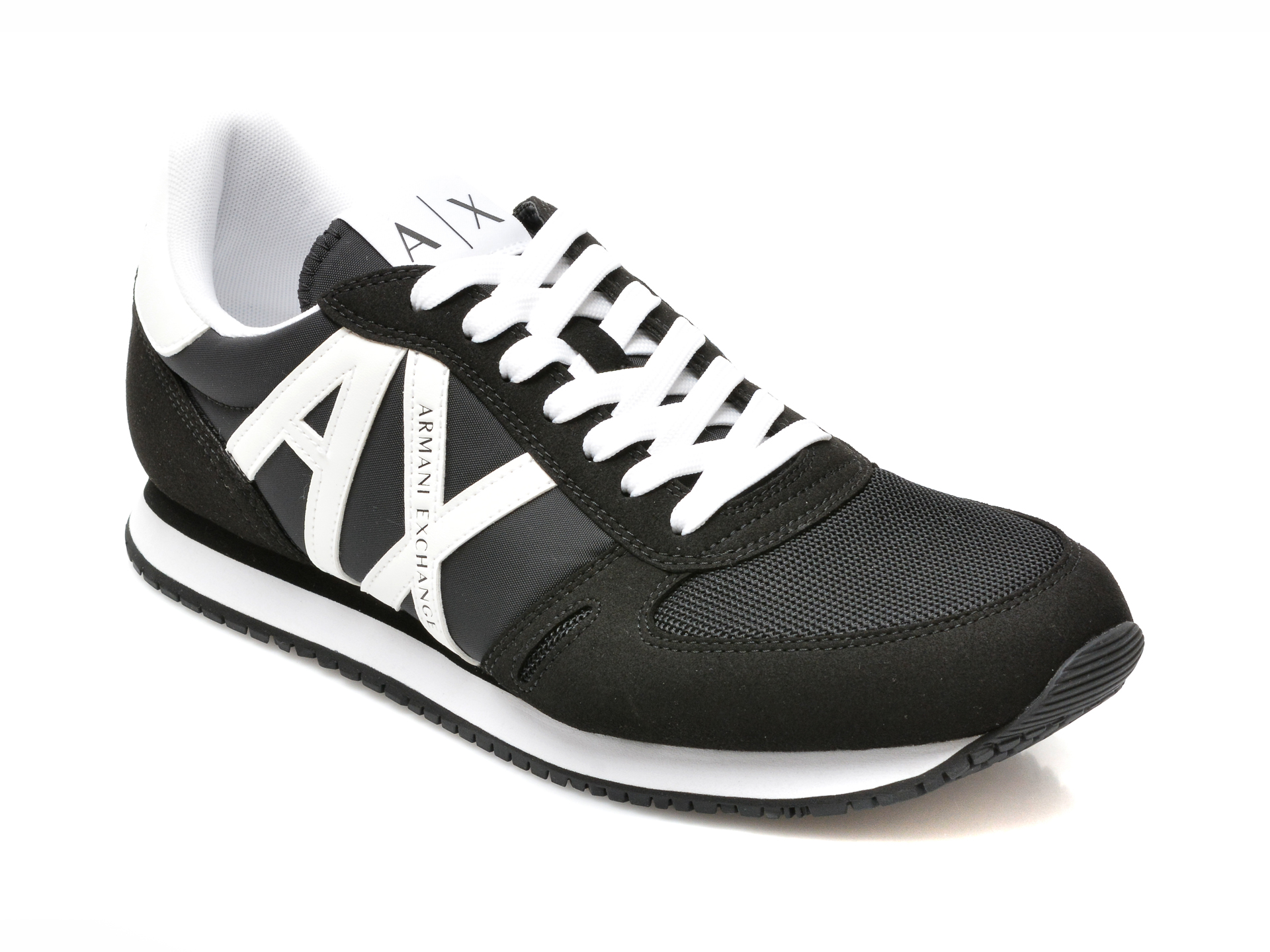 Pantofi sport ARMANI EXCHANGE negri, XUX017, din material textil si piele ecologica Armani Exchange