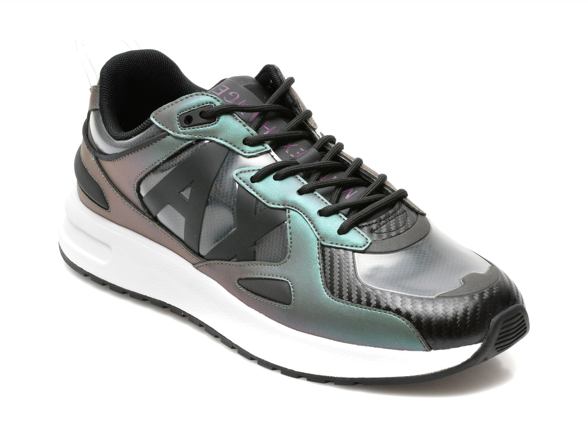 Pantofi sport ARMANI EXCHANGE negri, XUX089, din piele ecologica Armani Exchange