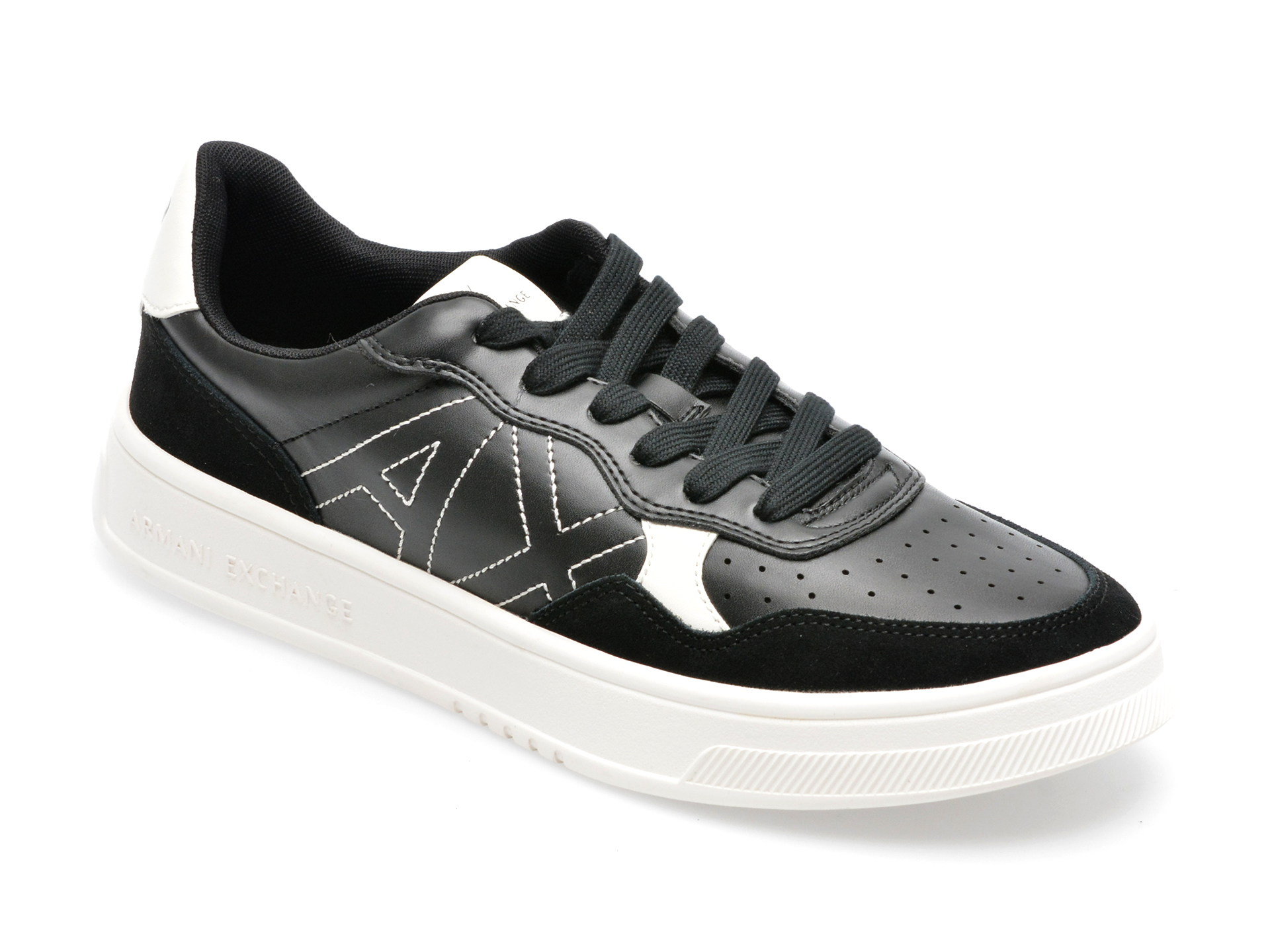 Pantofi sport ARMANI EXCHANGE negri, XUX148, din piele ecologica