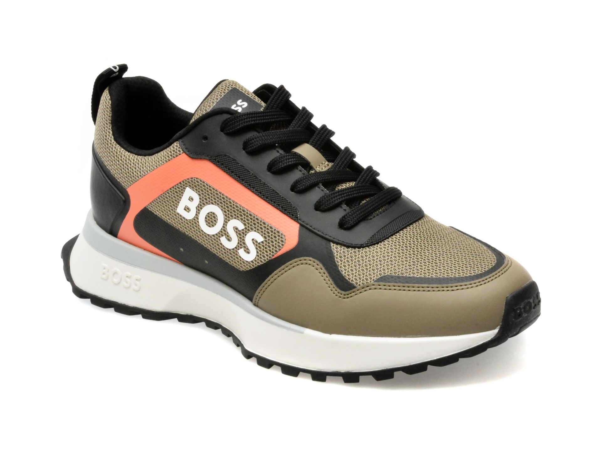 Pantofi sport BOSS kaki, 73001, din piele ecologica