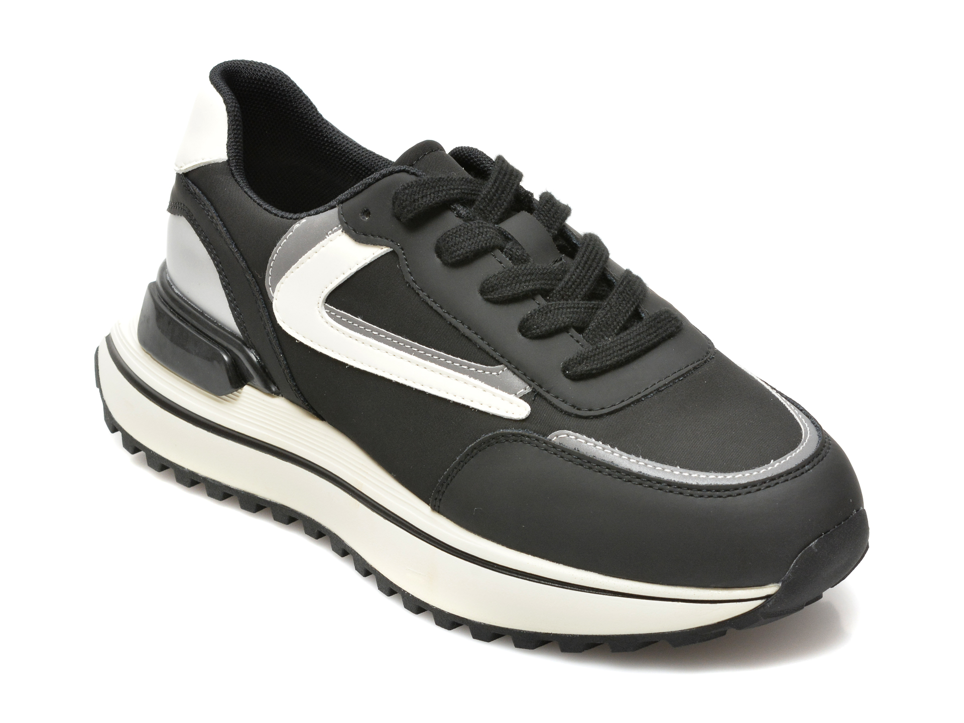 Pantofi sport EPICA negri, ZY015, din material textil si piele naturala Epica imagine noua