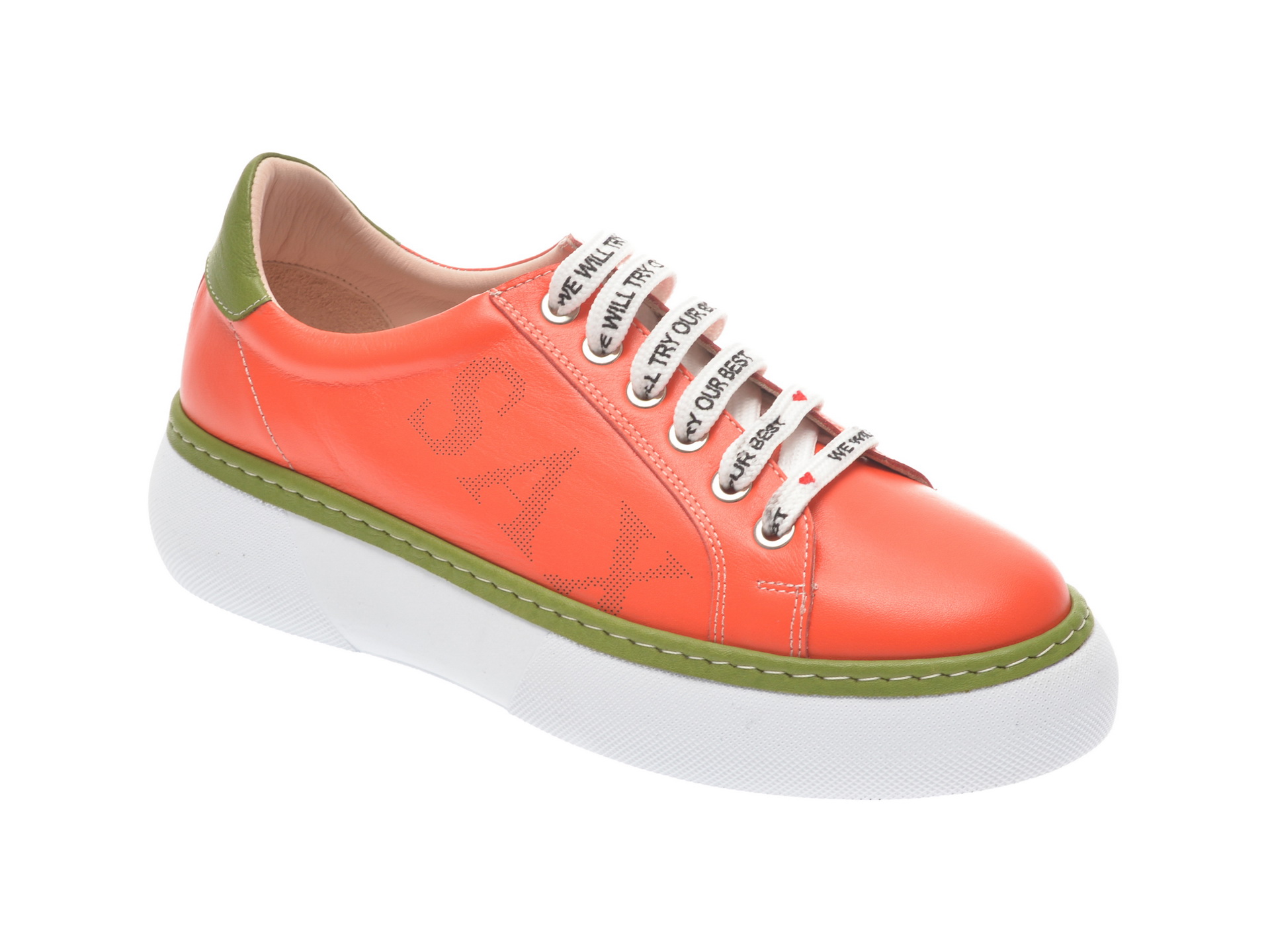 Pantofi sport FLAVIA PASSINI portocalii, 826409, din piele naturala