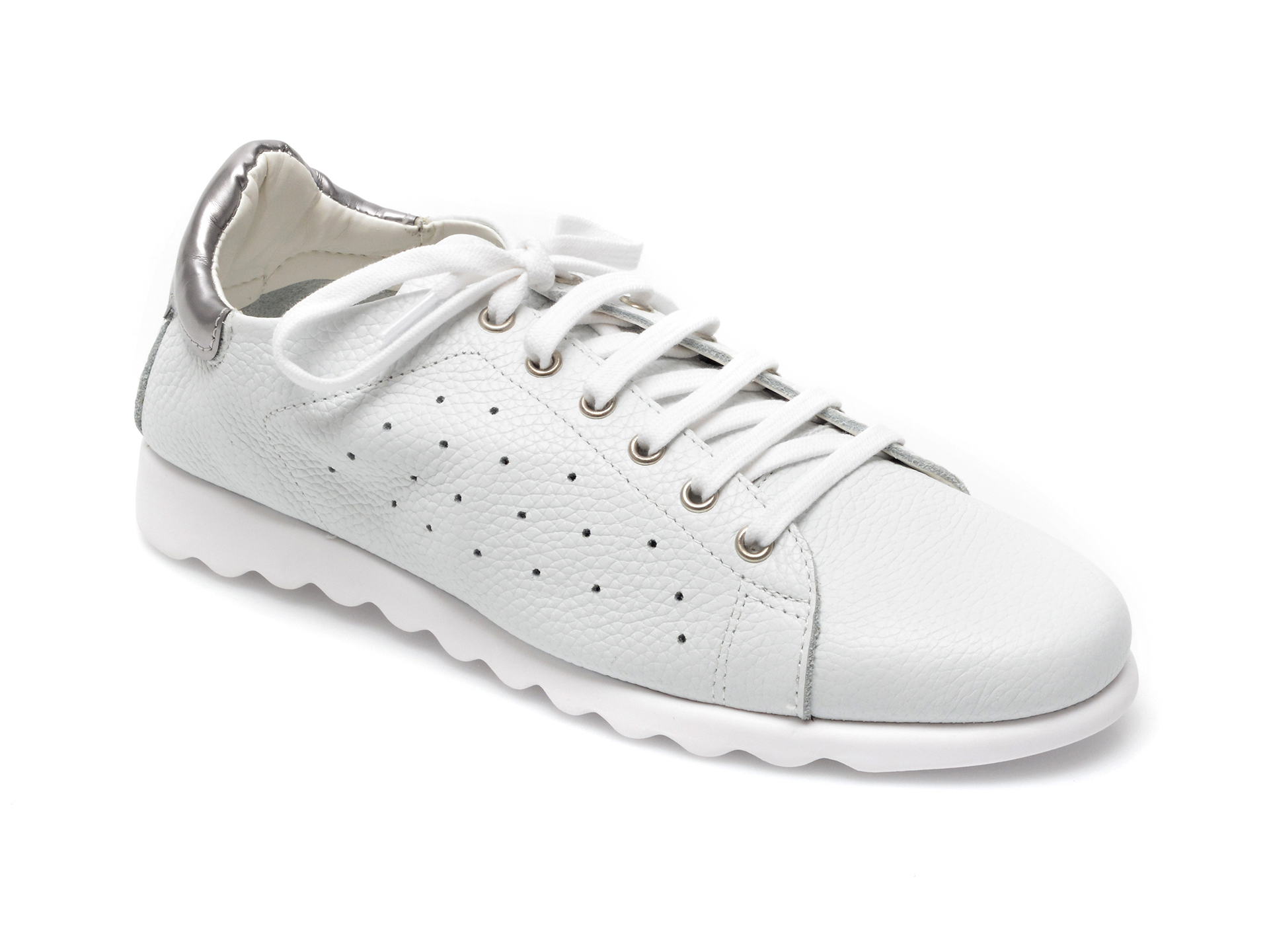 Pantofi sport FLEXX albi, C12284, din piele naturala