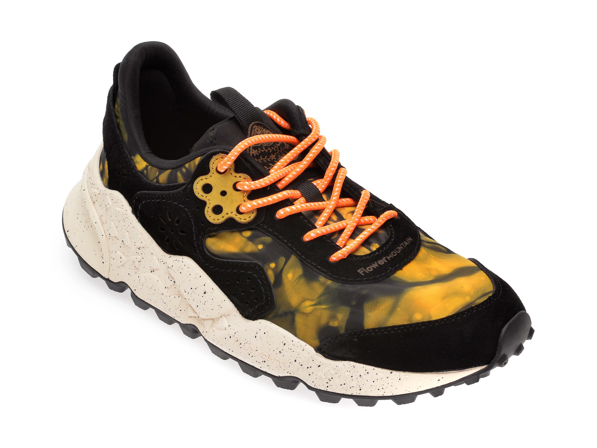 Pantofi sport FLOWER MOUNTAIN negri, 2014764, din material textil si piele intoarsa