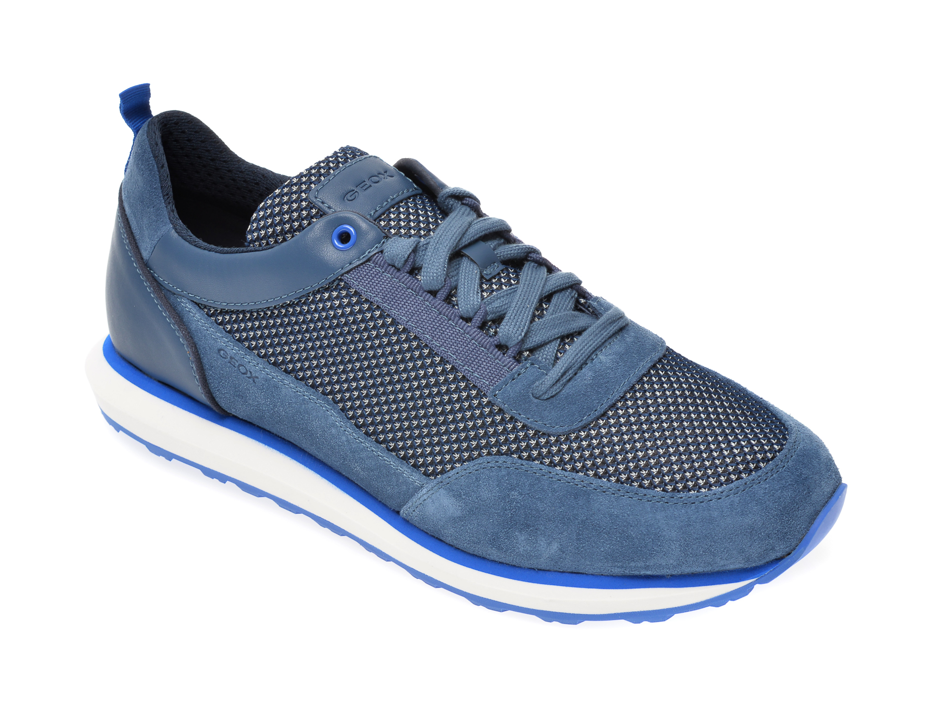 Pantofi sport GEOX albastri, U029WC, din material textil si piele naturala