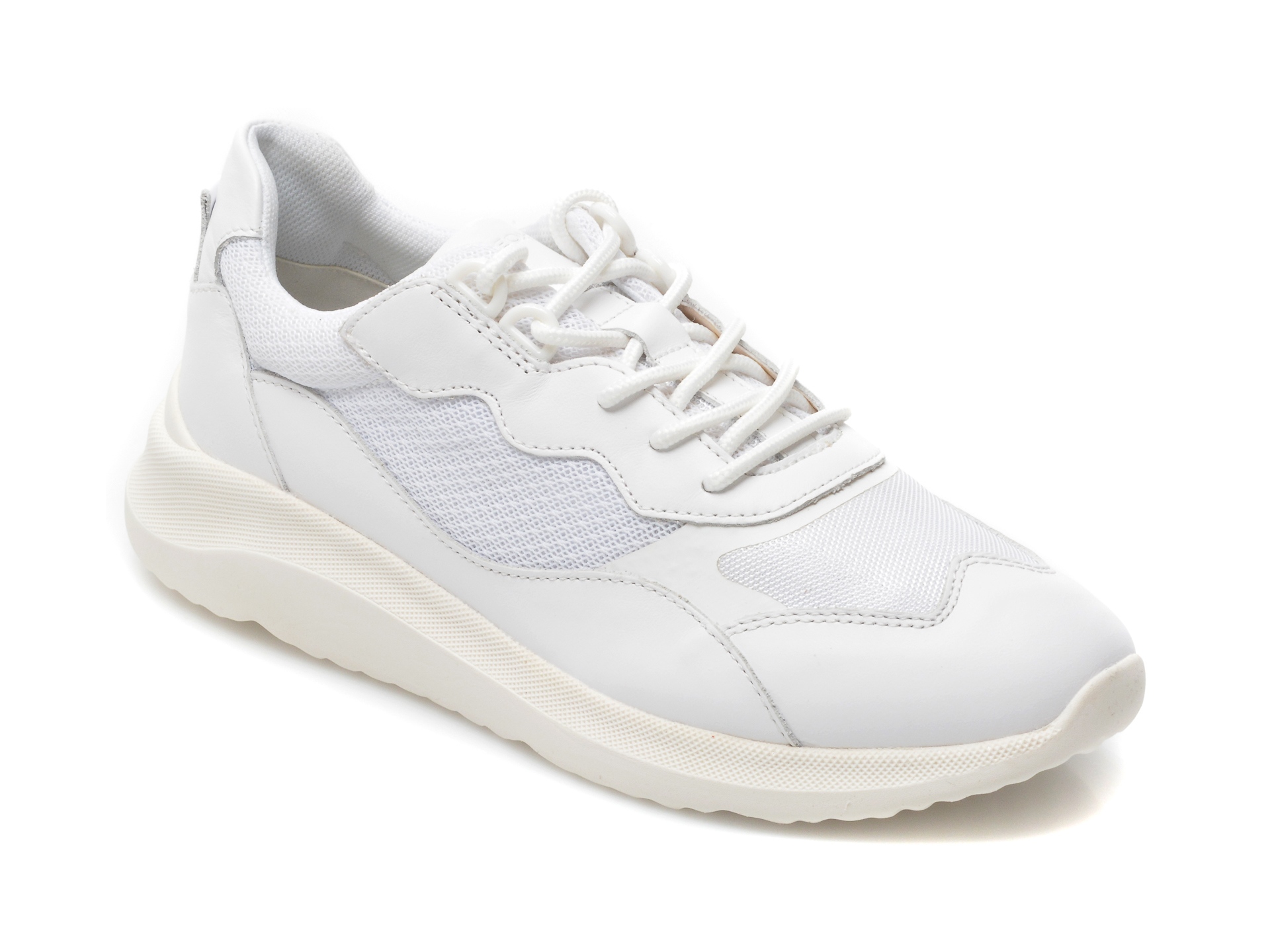 Pantofi sport GEOX albi, D15NXG, din piele naturala
