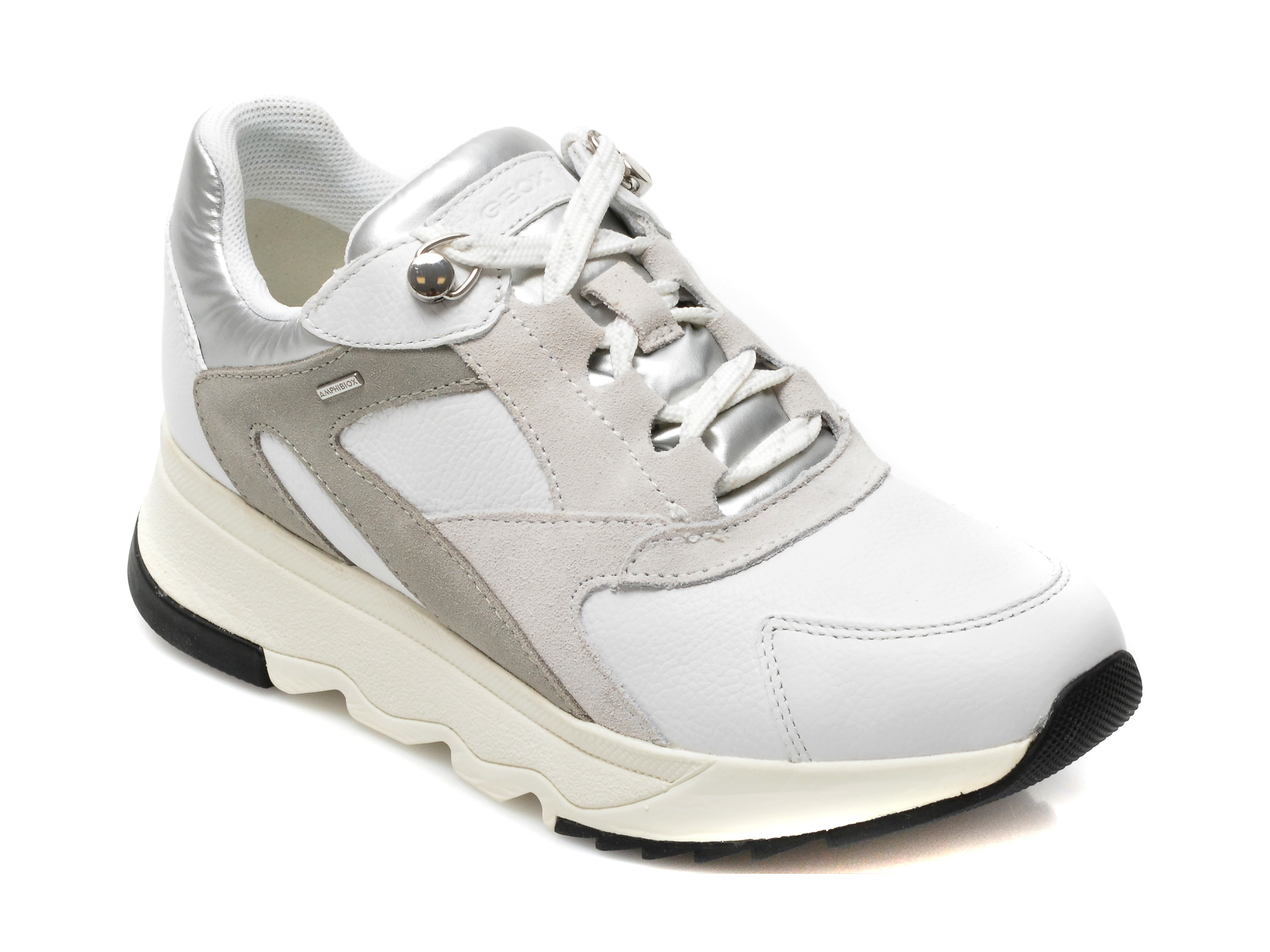 Pantofi sport GEOX albi, D16HXA, din piele naturala