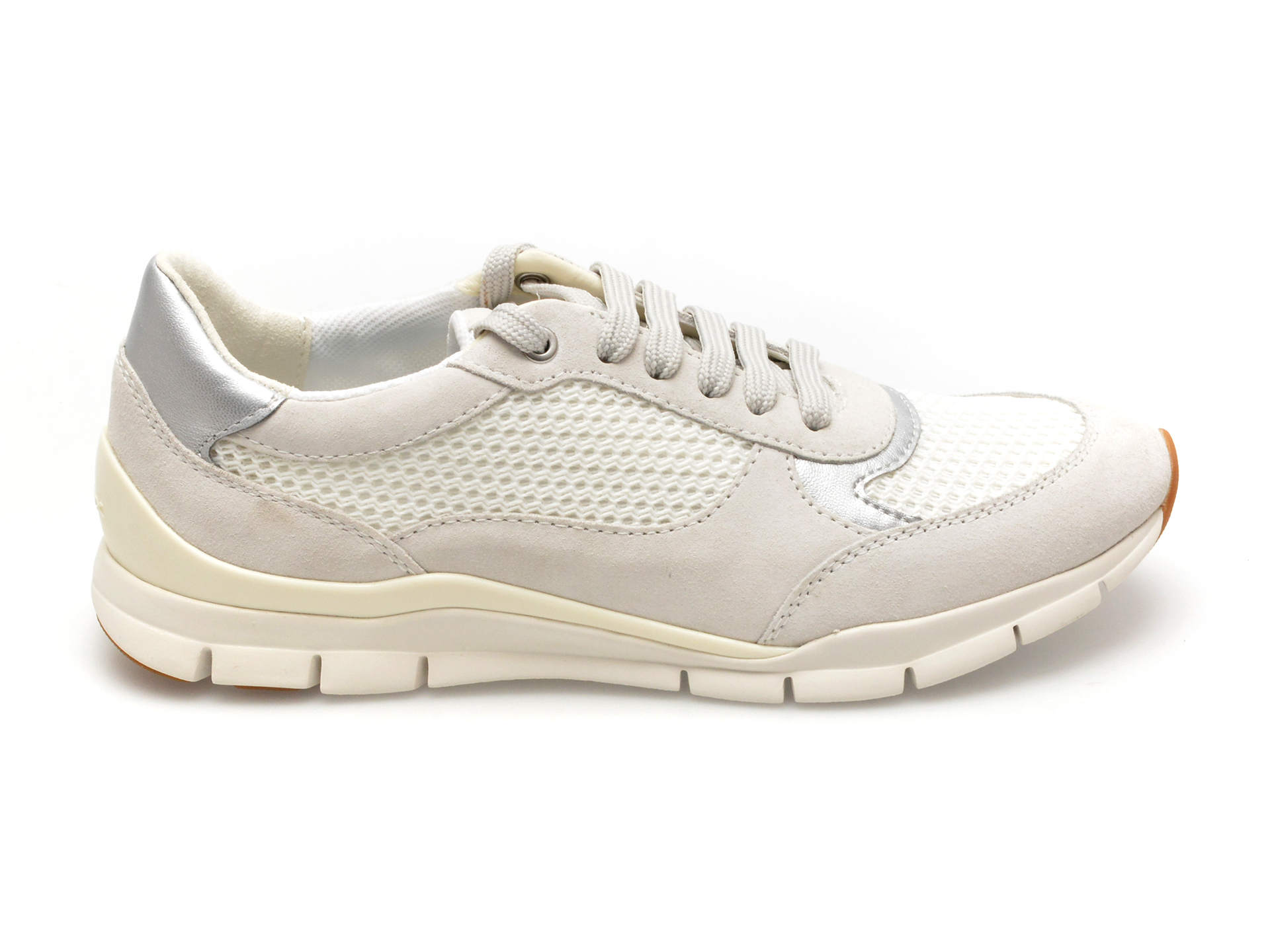Pantofi sport GEOX albi, D35F2A, din piele intoarsa