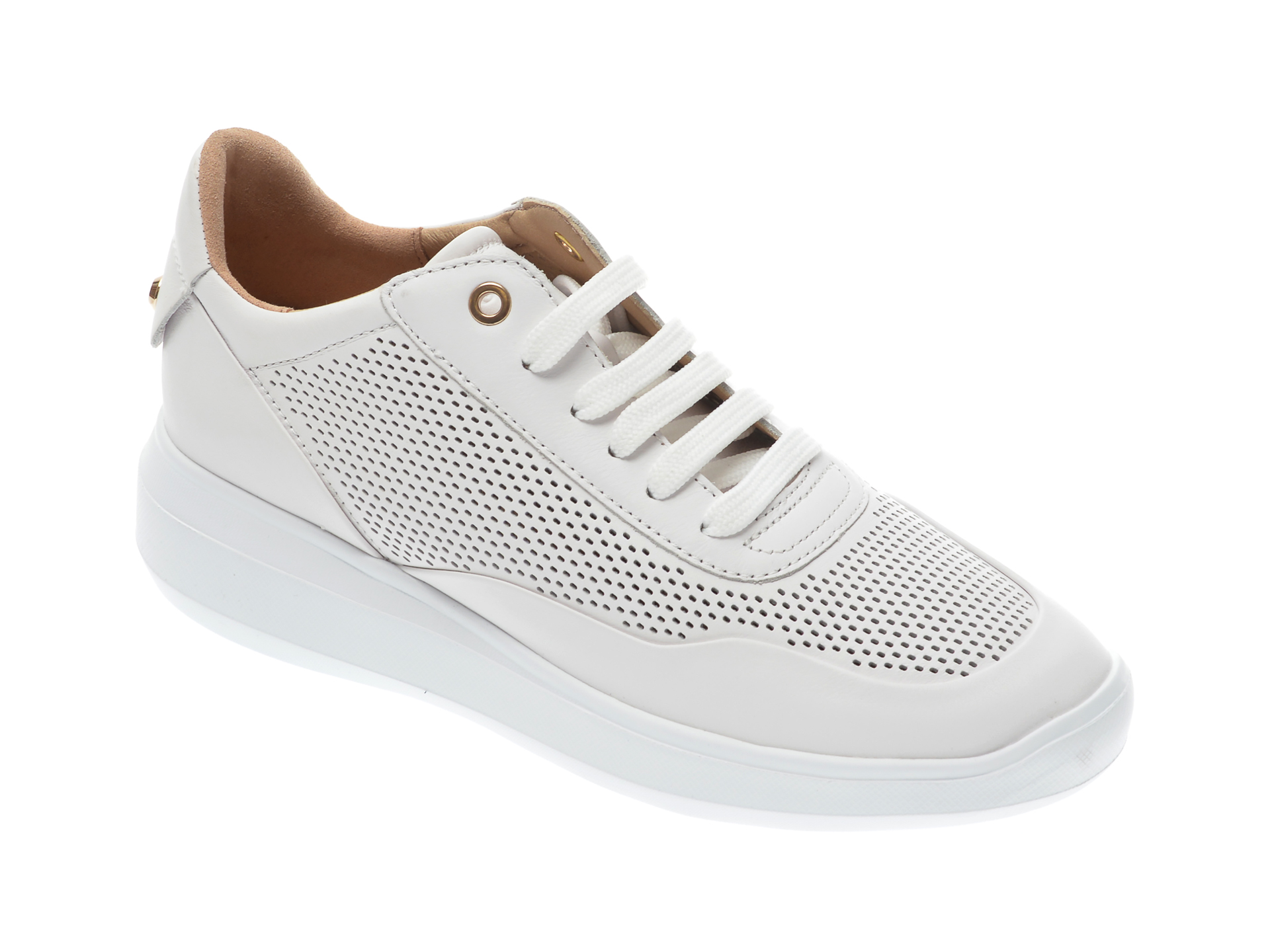 Pantofi sport GEOX albi, D84APA, din piele naturala