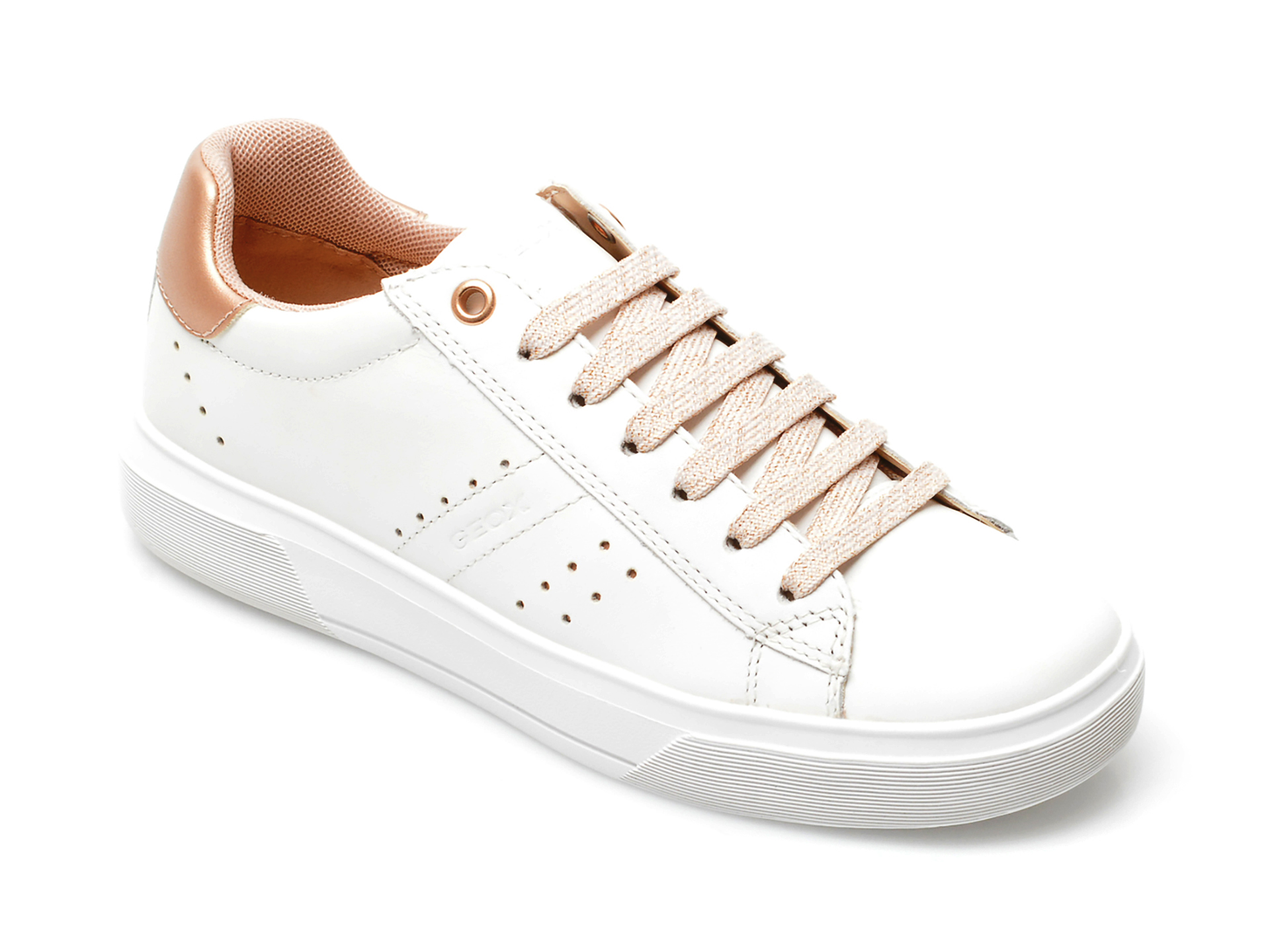 Pantofi sport GEOX albi, J25GCA, din piele naturala