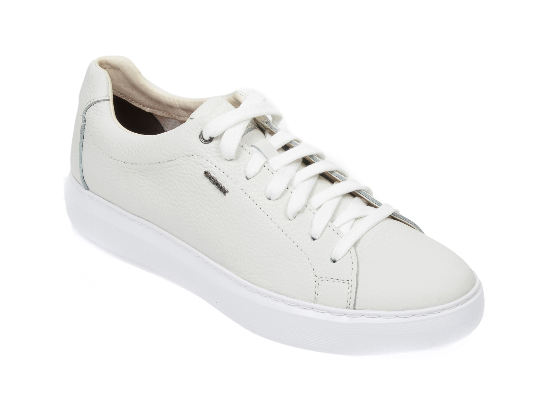 Pantofi sport GEOX albi, U845WB, din piele naturala
