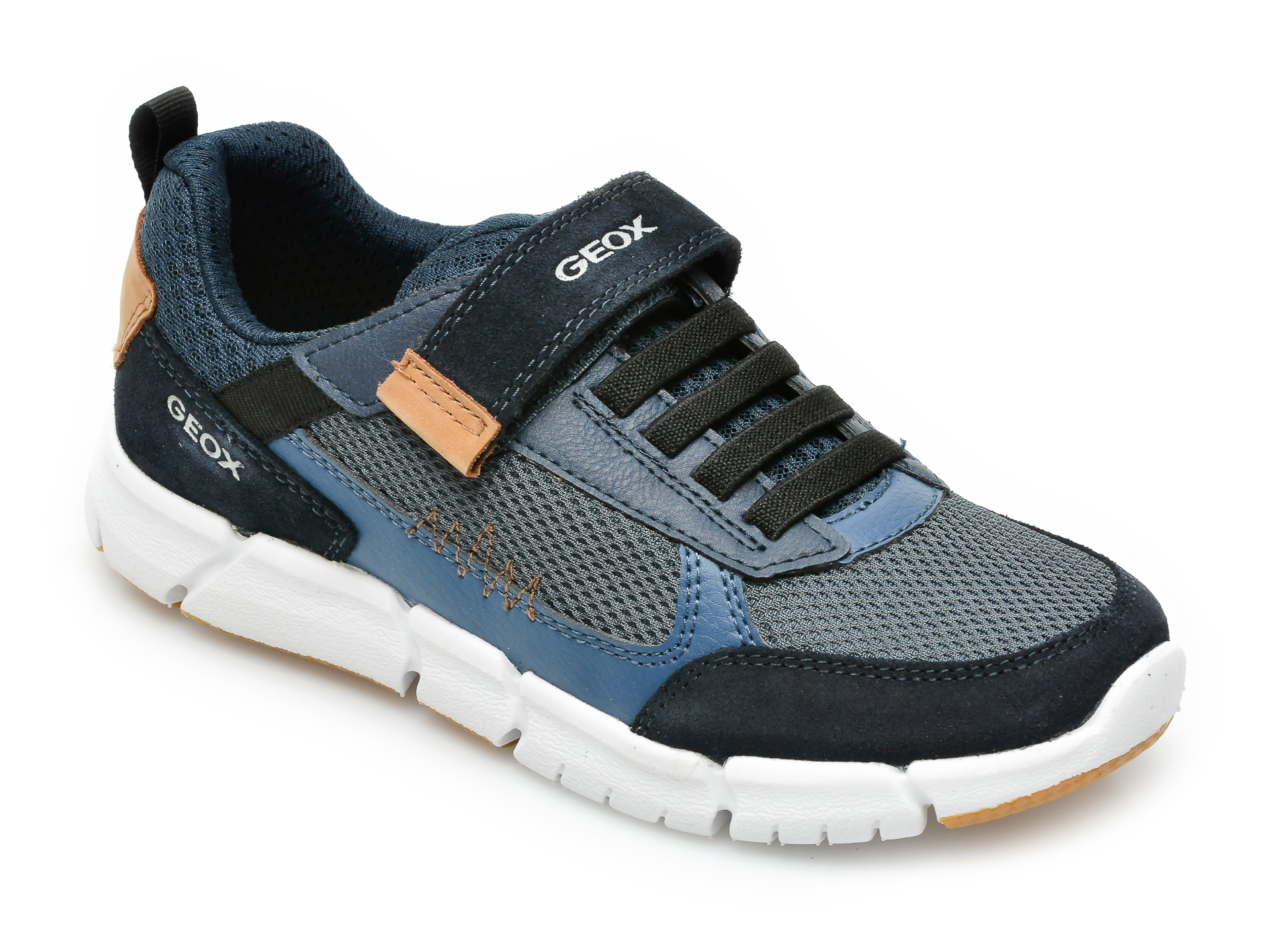 Pantofi sport GEOX bleumarin, J159BB, din material textil si piele naturala