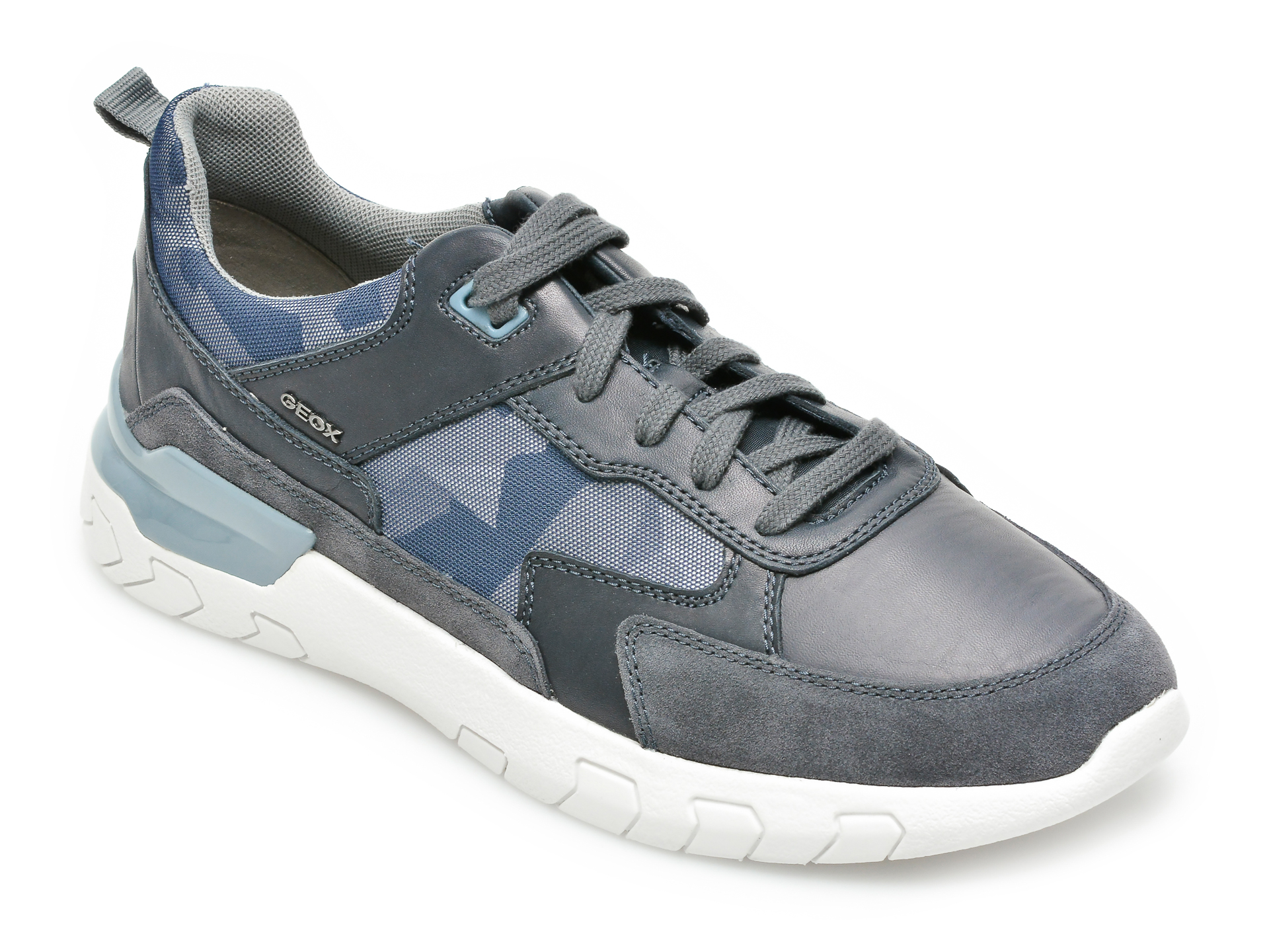 Pantofi sport GEOX bleumarin, U158ZC, din material textil si piele naturala