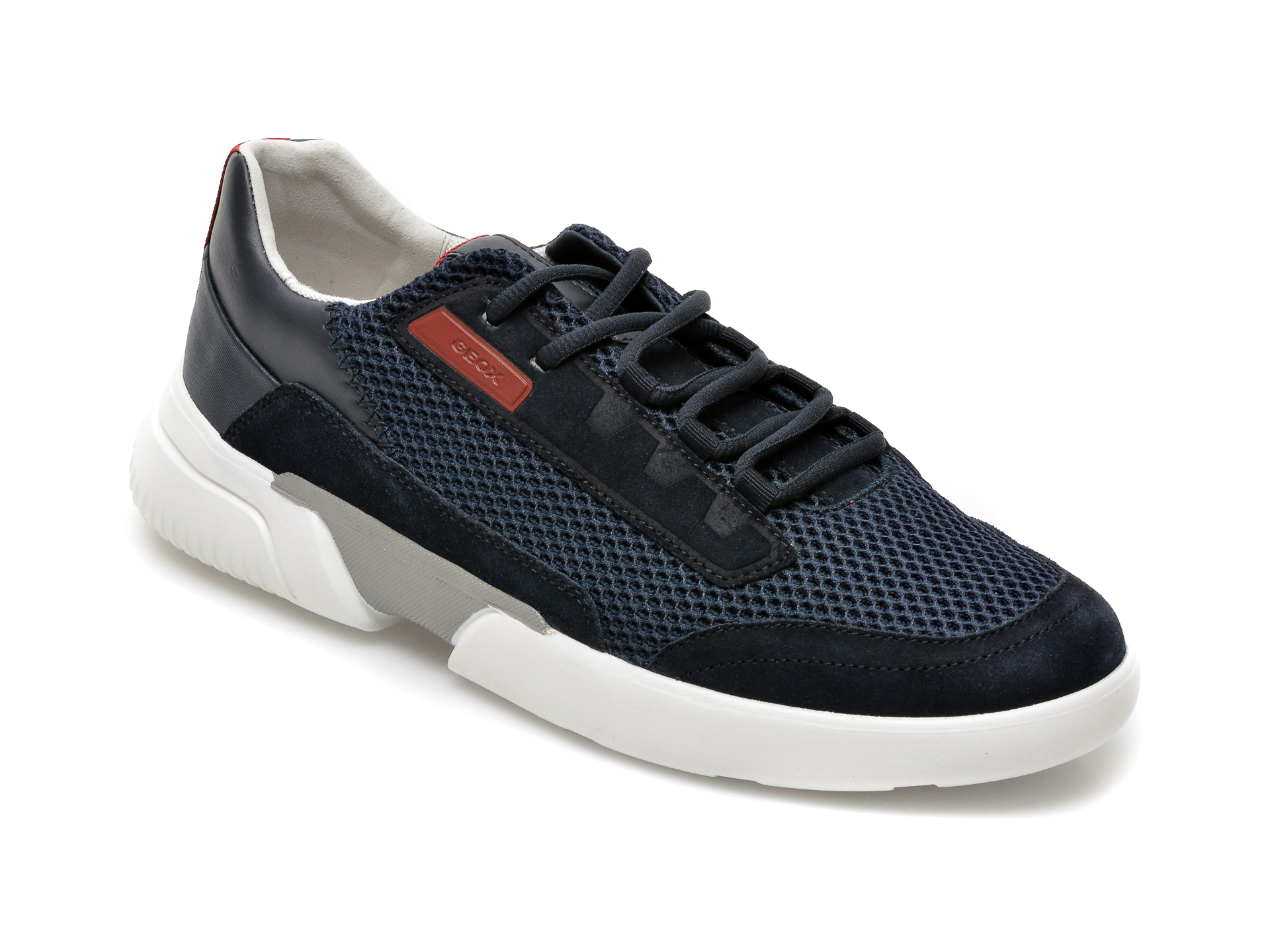 Pantofi sport GEOX bleumarin, U15AFA, din material textil si piele ecologica