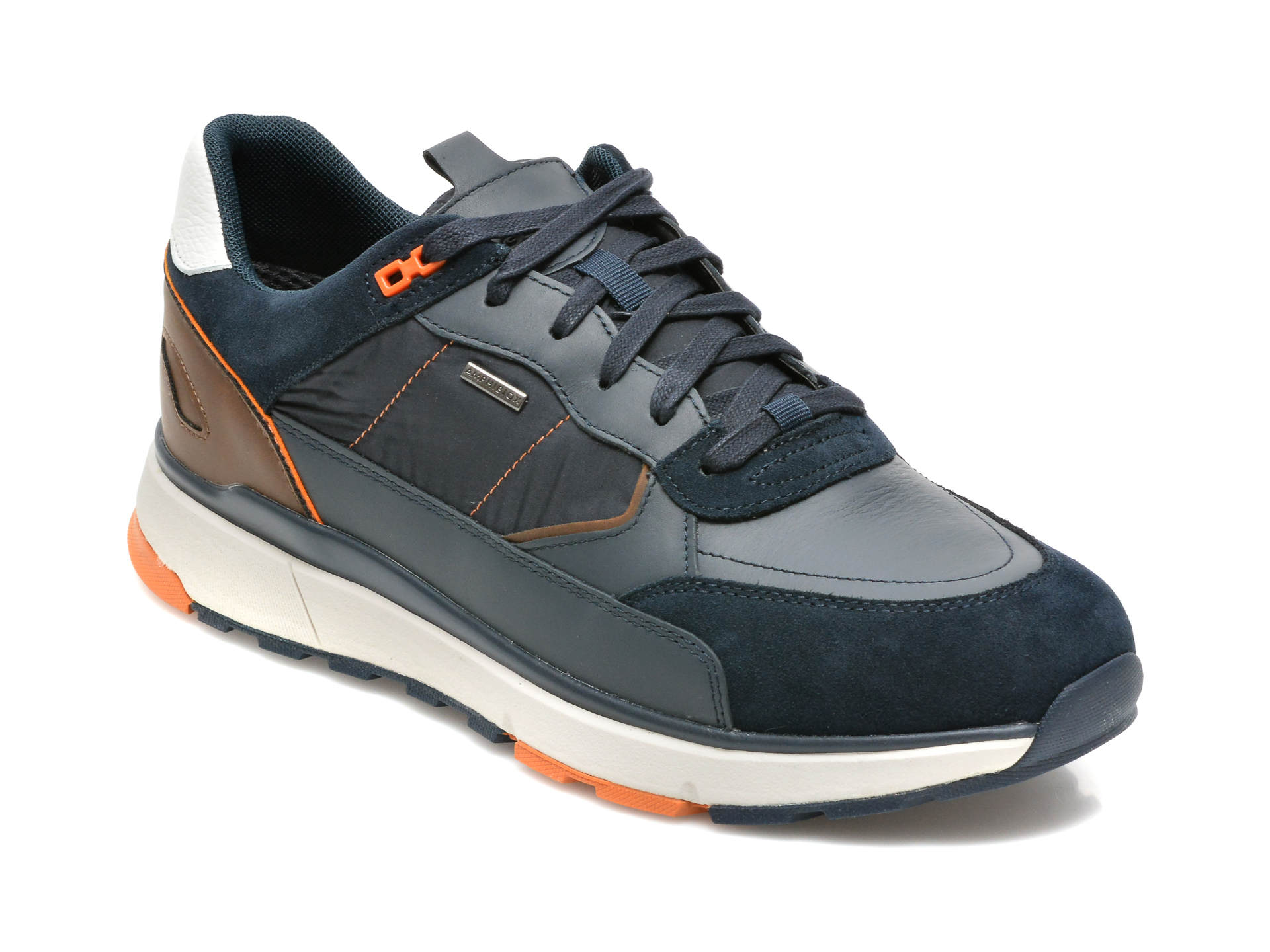 Pantofi sport GEOX bleumarin, U16CRA, din material textil si piele naturala Geox