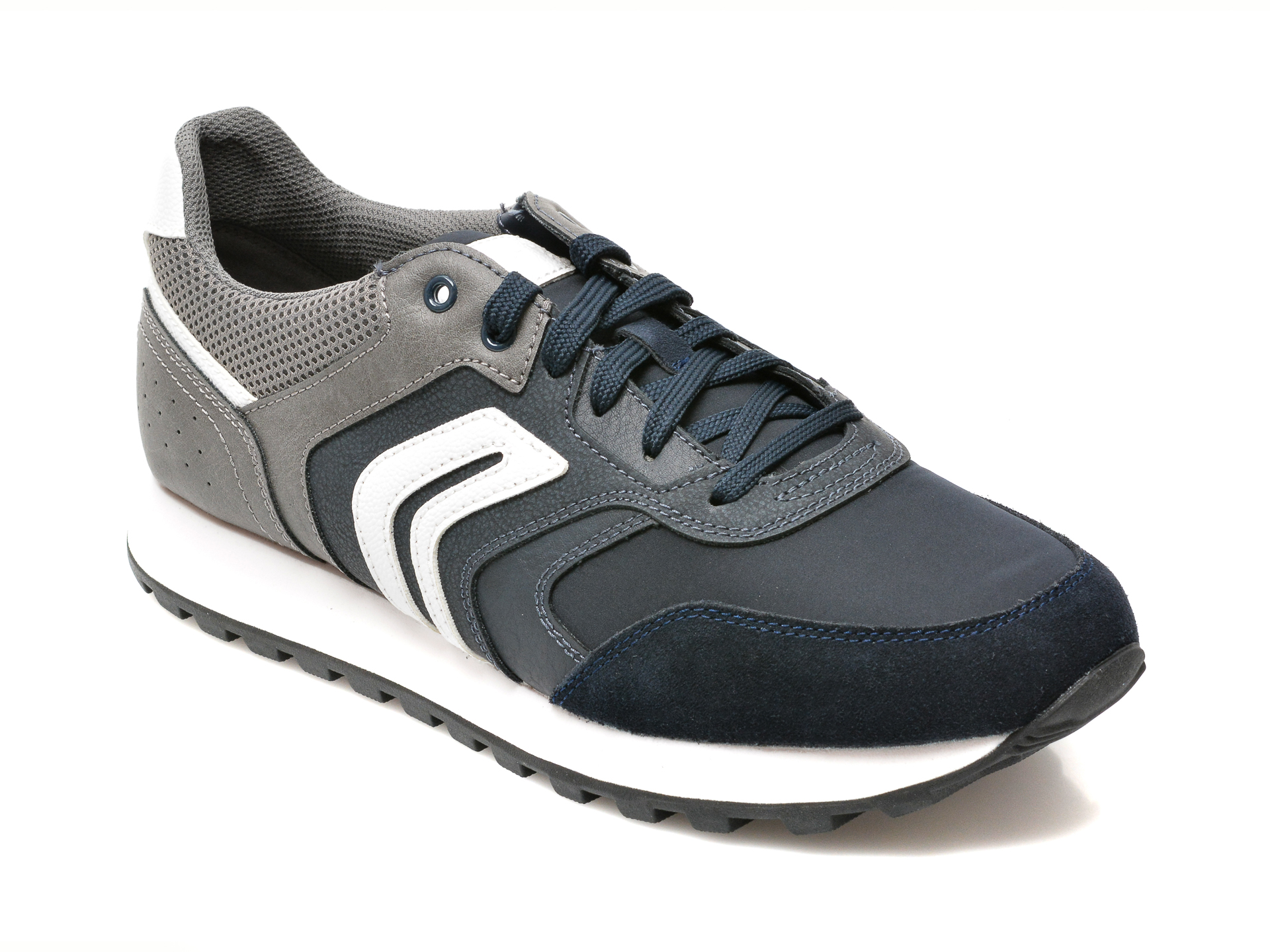 Pantofi sport GEOX bleumarin, U25CPA, din material textil si piele naturala