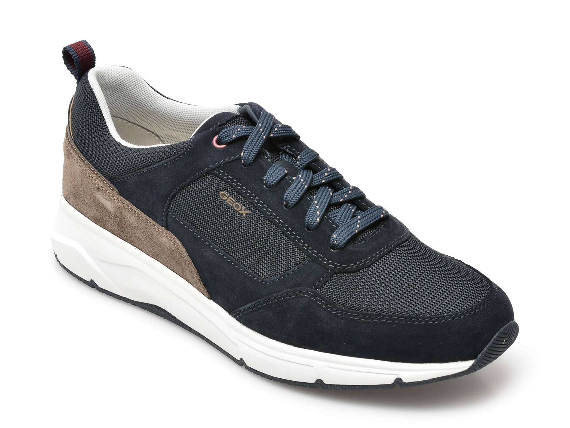 Pantofi sport GEOX bleumarin, U25CZB, din material textil si piele intoarsa Geox imagine noua 2022