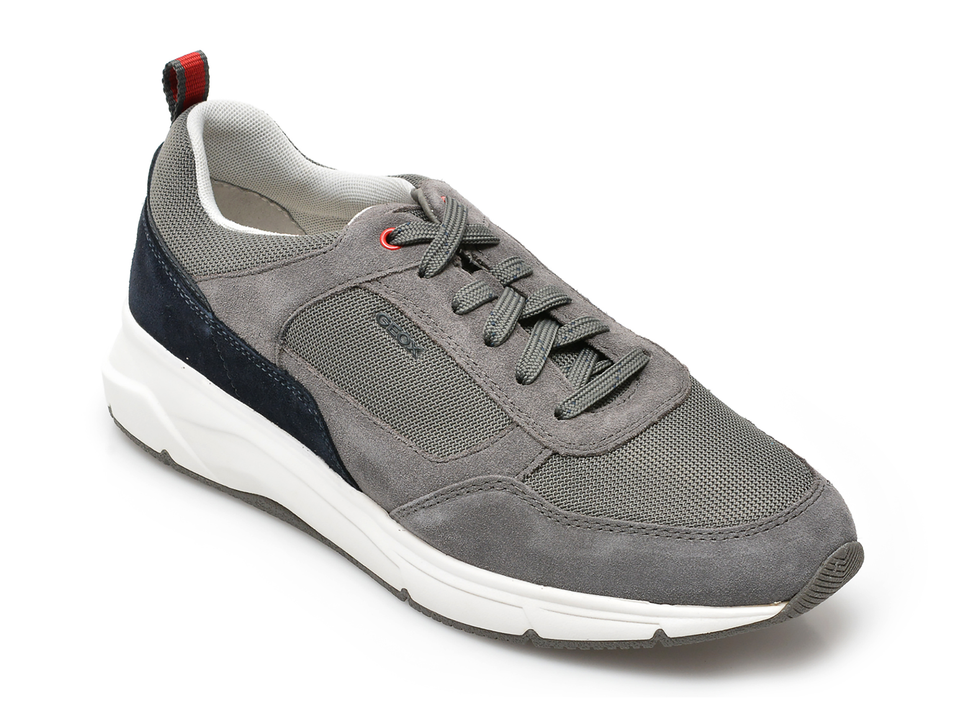 Pantofi sport GEOX gri, U25CZB, din material textil si piele intoarsa