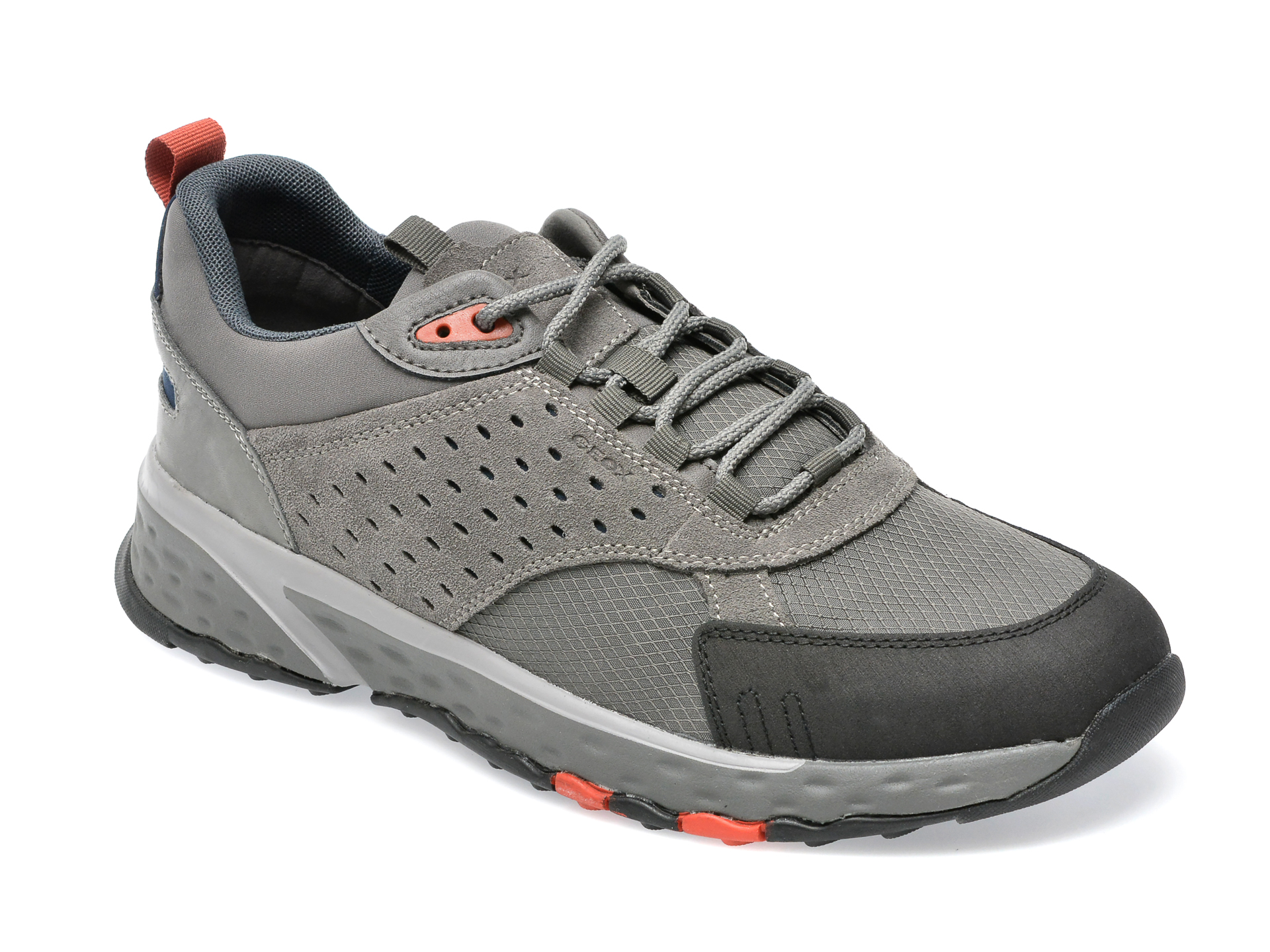 Pantofi sport GEOX gri, U25ECA, din material textil si piele naturala Geox
