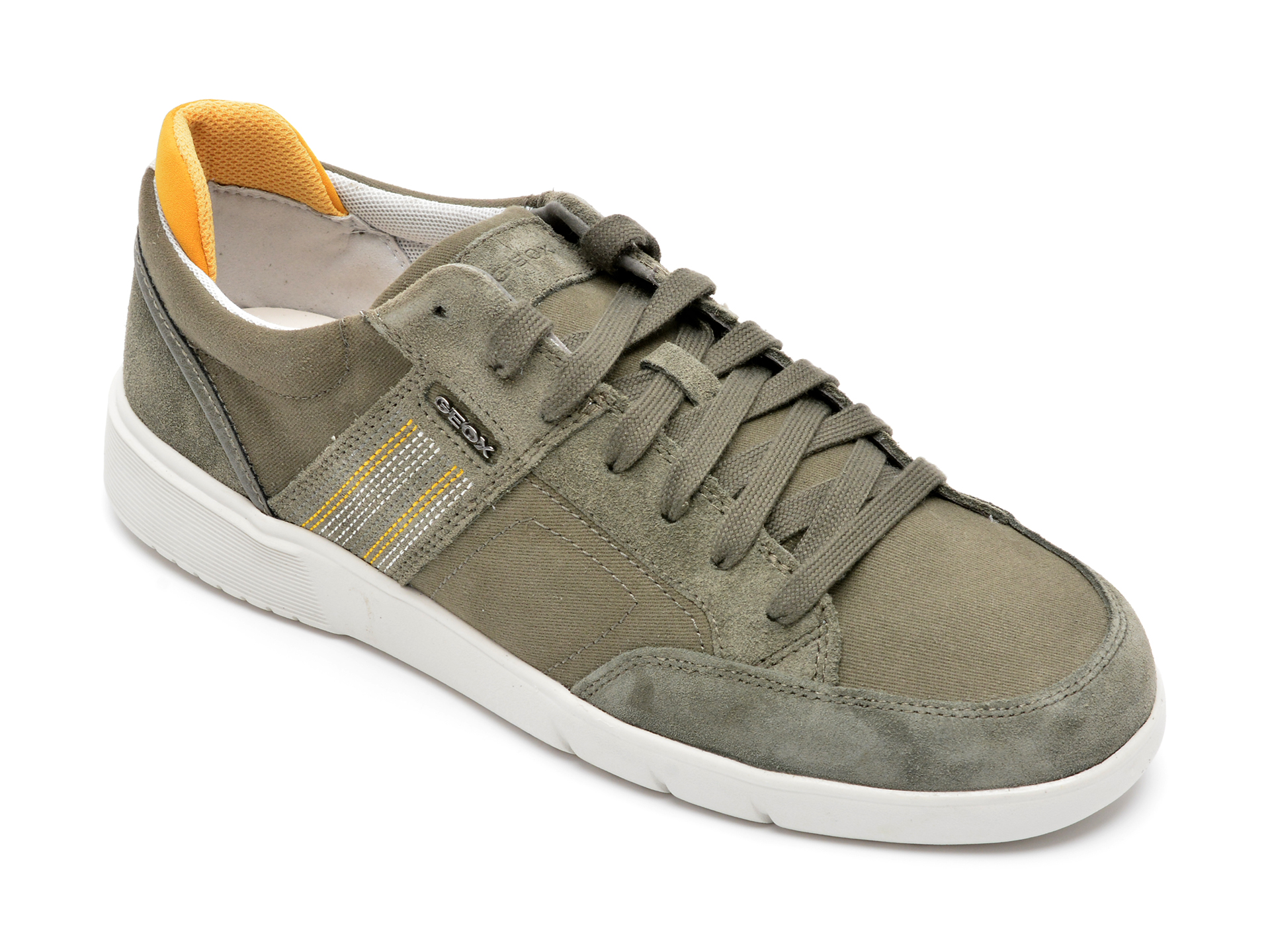 Pantofi sport GEOX kaki, U25CYA, din material textil si piele naturala