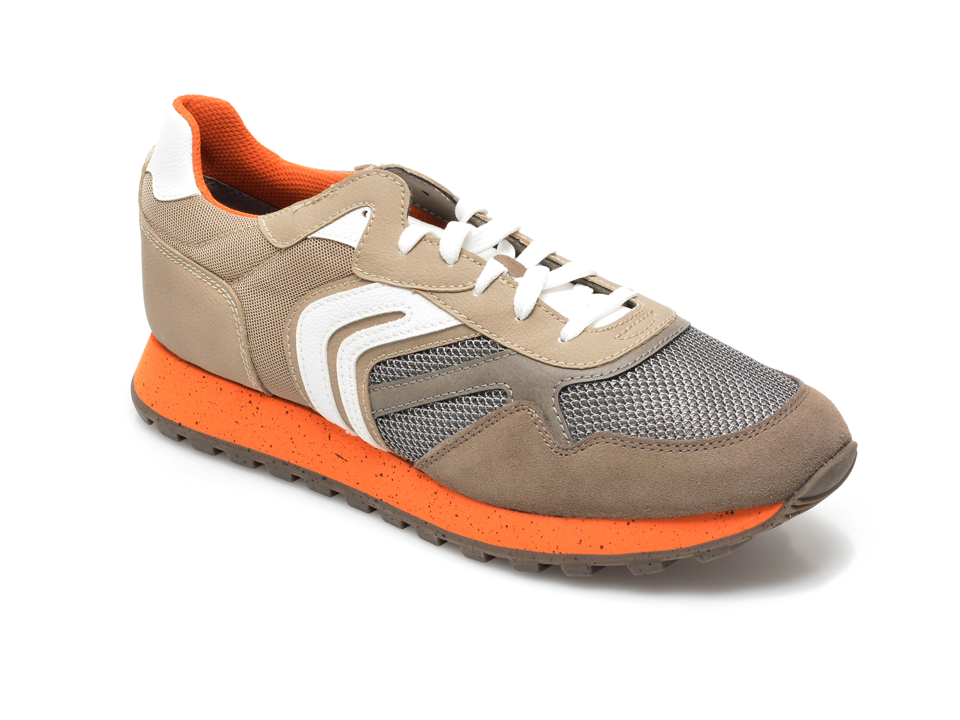 Pantofi sport GEOX maro, U16CPA, din material textil si piele naturala 2022 ❤️ Pret Super tezyo.ro imagine noua 2022