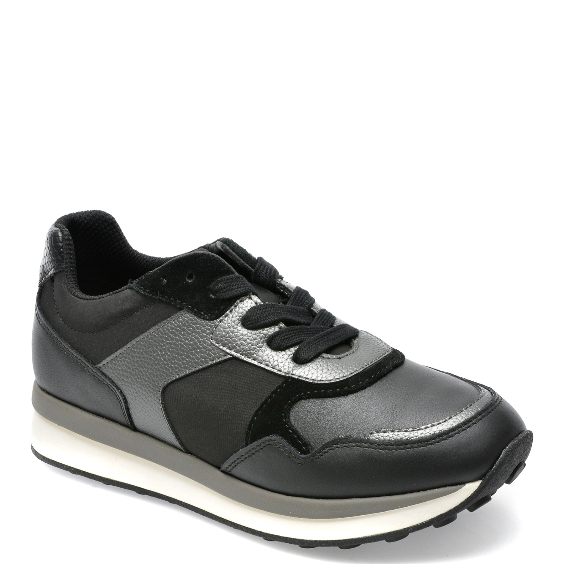Pantofi sport GEOX negri, D25RRB, din piele naturala