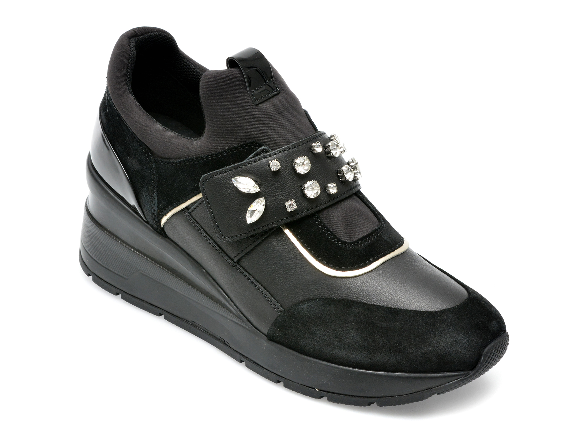 Pantofi sport GEOX negri, D268LC, din piele ecologica /femei/pantofi imagine noua