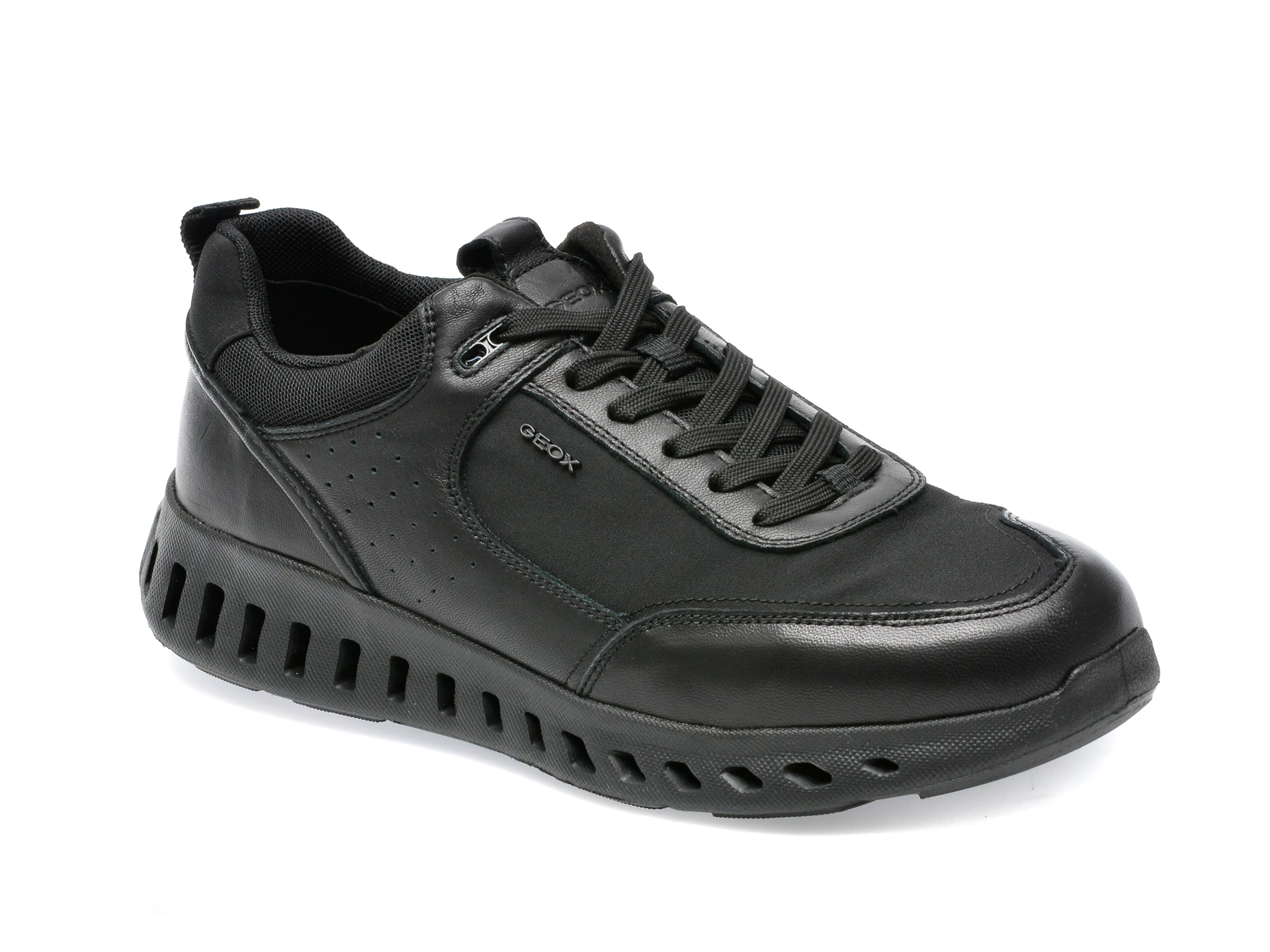 Pantofi sport GEOX negri, U25DYA, din piele naturala Geox