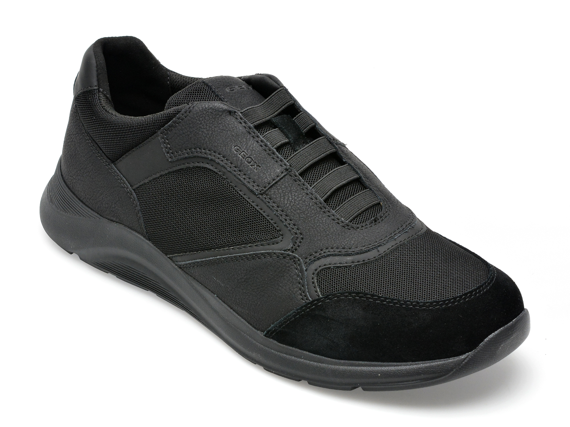 Pantofi sport GEOX negri, U26ANB, din material textil si piele naturala barbati 2023-09-21