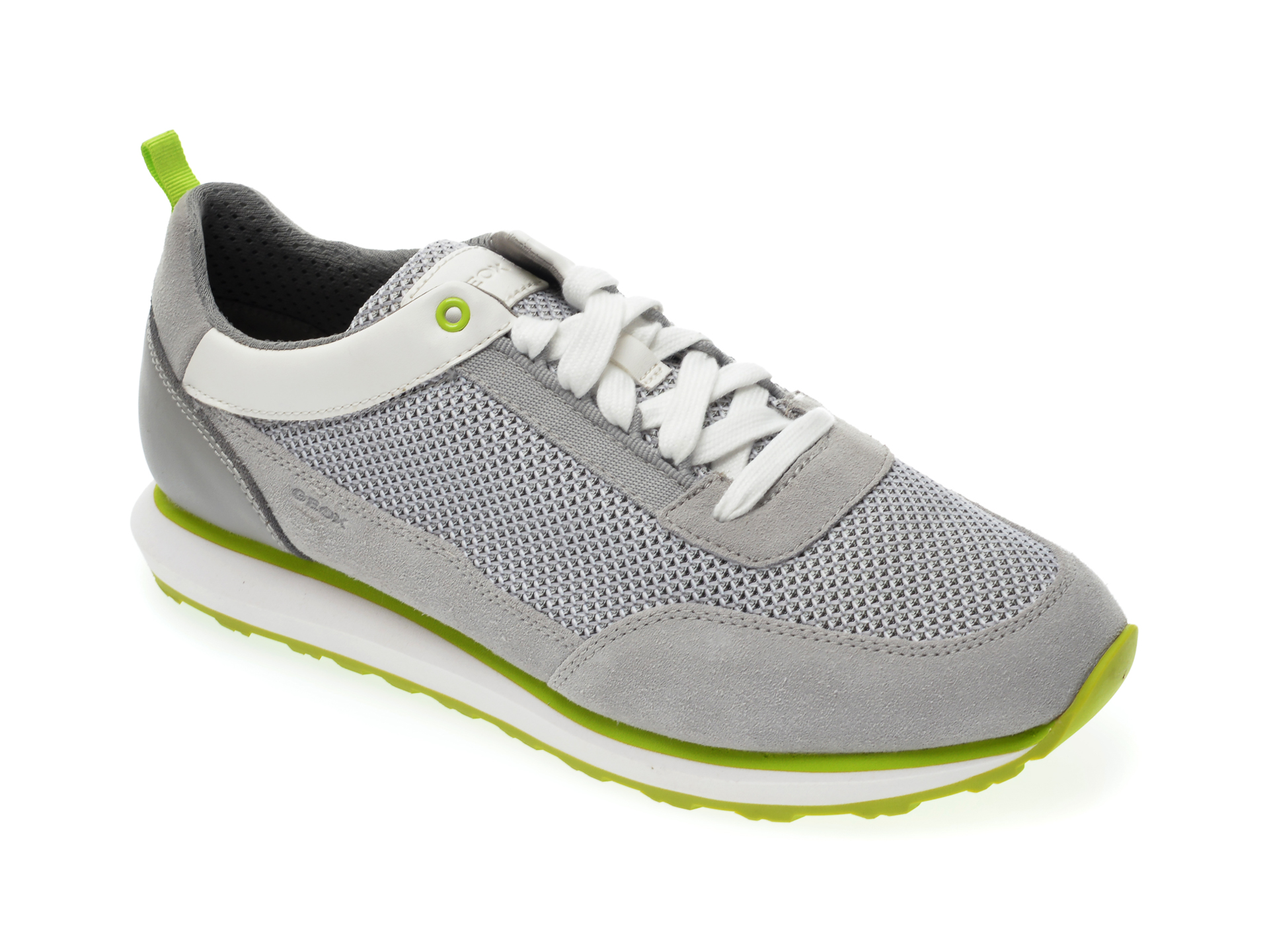 Pantofi sport GEOX sport gri, U029WC, din material textil si piele naturala
