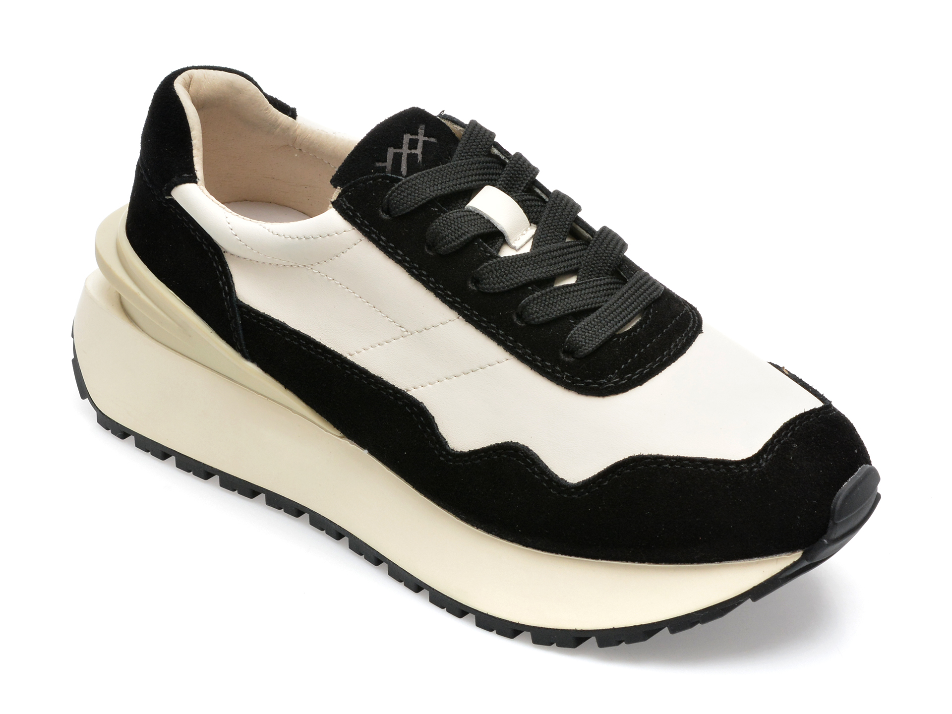 Pantofi sport GRYXX alb-negru, 80396, din piele naturala /femei/pantofi imagine noua
