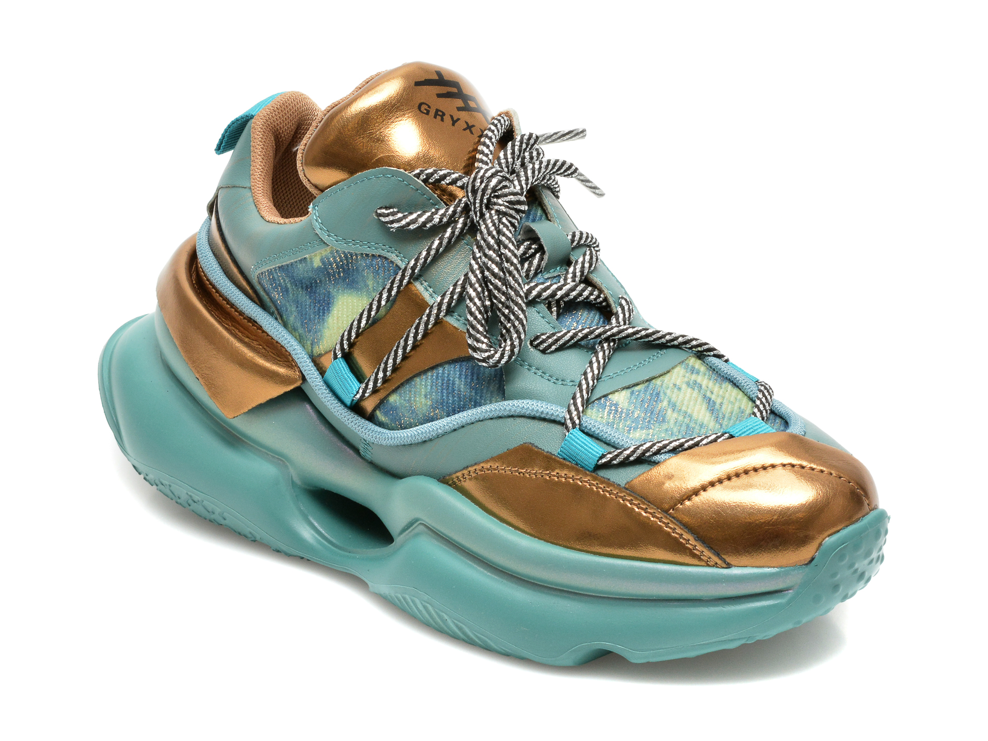 Pantofi sport GRYXX albastri, 209076, din material textil si piele naturala