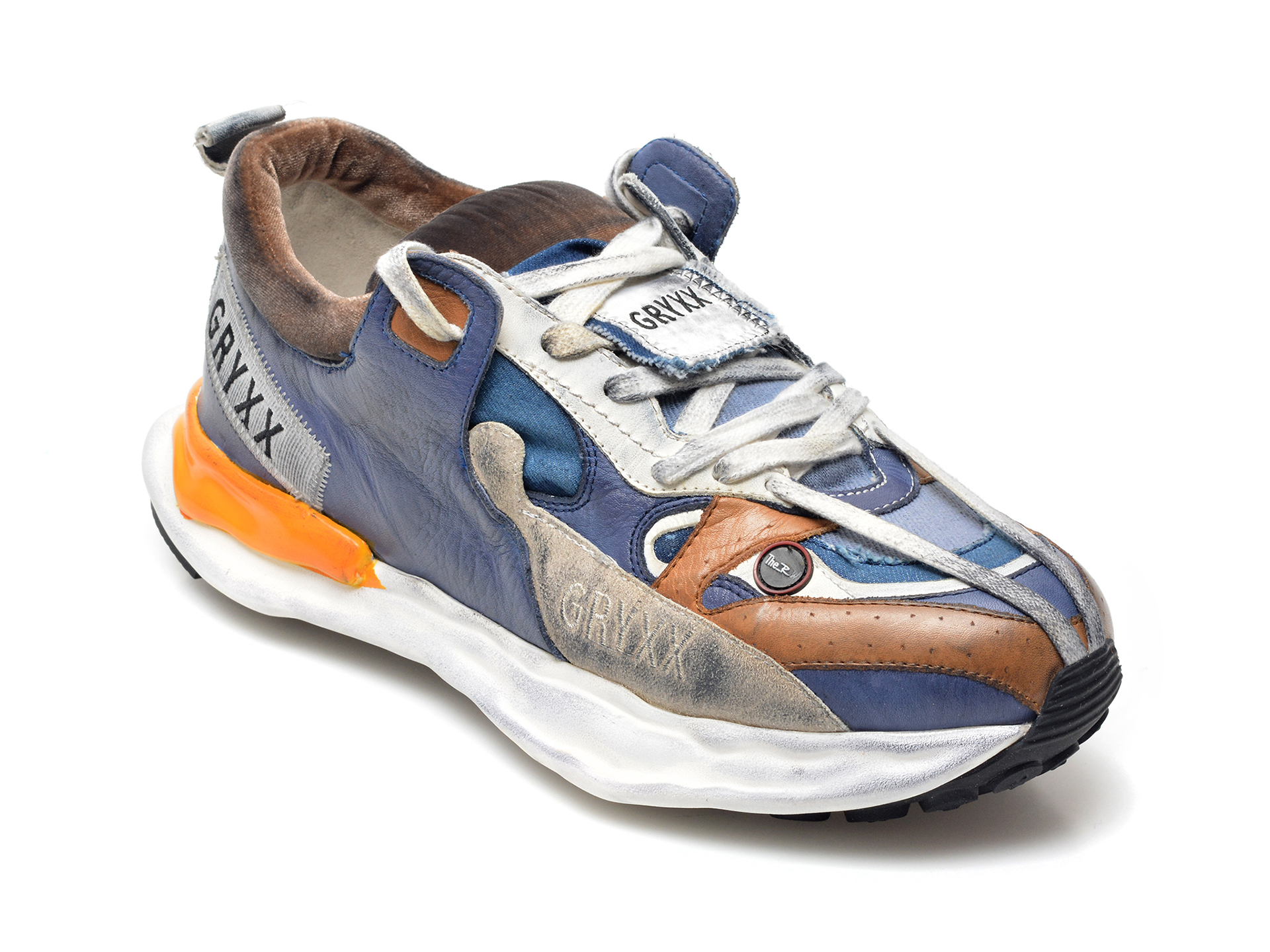 Pantofi sport GRYXX albastri, VT25M2, din material textil si piele naturala /femei/pantofi imagine noua