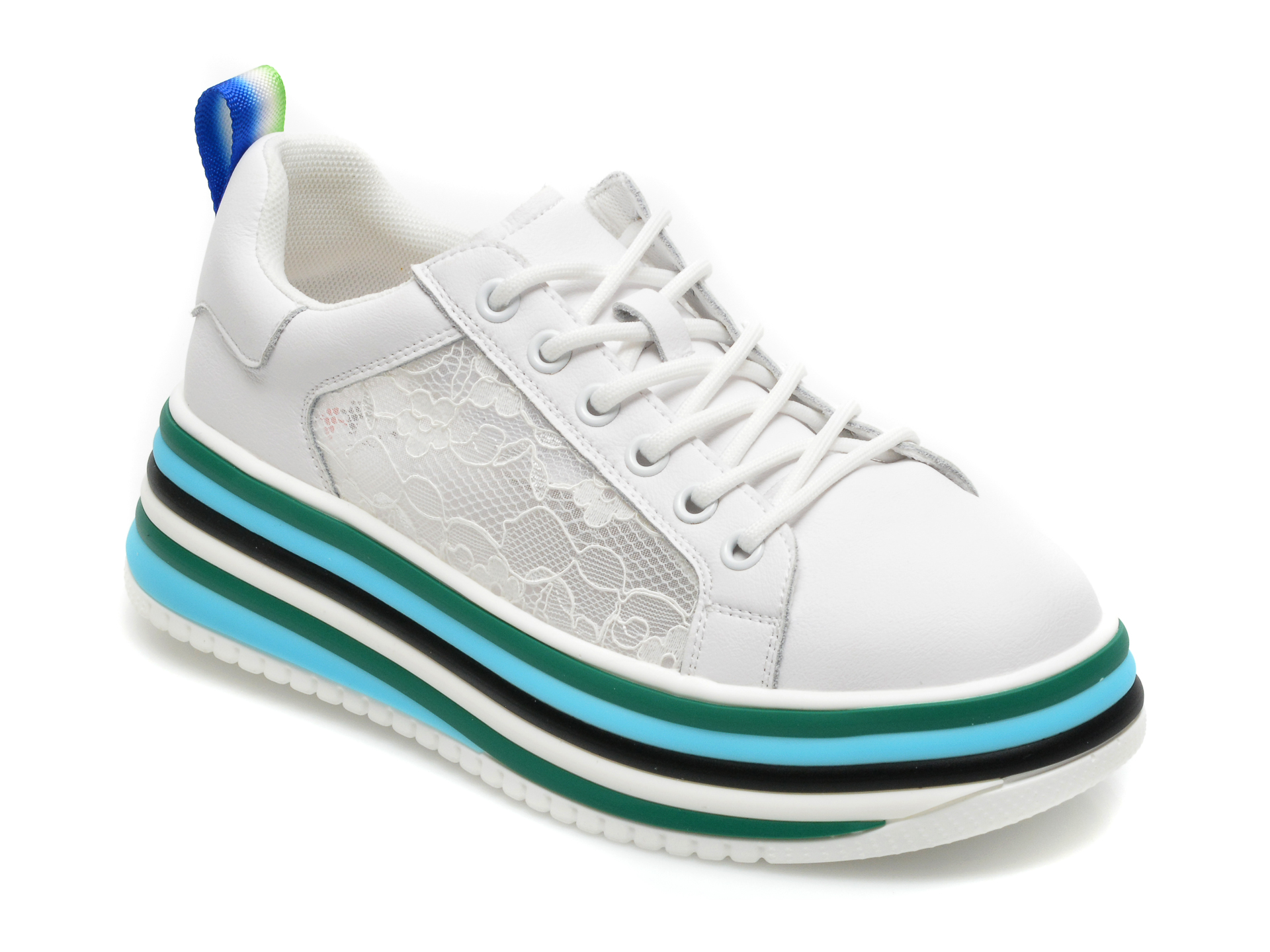 Pantofi sport GRYXX albi 2160, din material textil si piele naturala