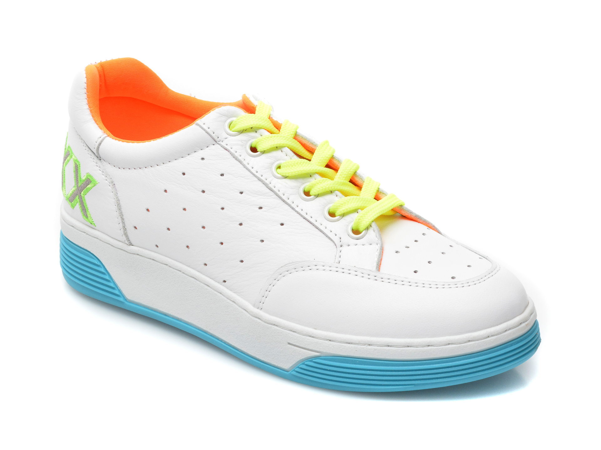 Pantofi sport GRYXX albi, 4763, din piele naturala