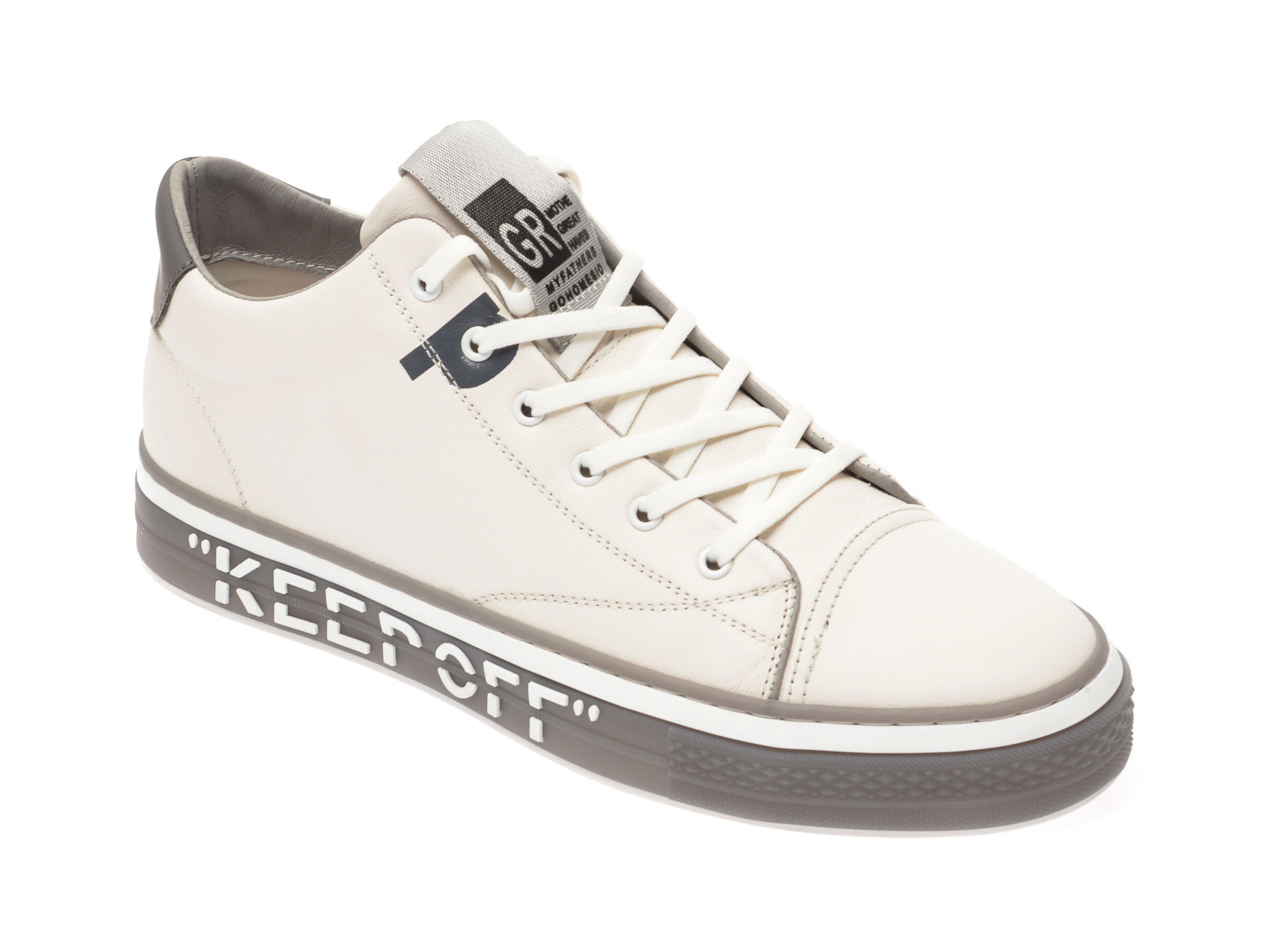 Pantofi sport GRYXX albi, 52098, din piele naturala