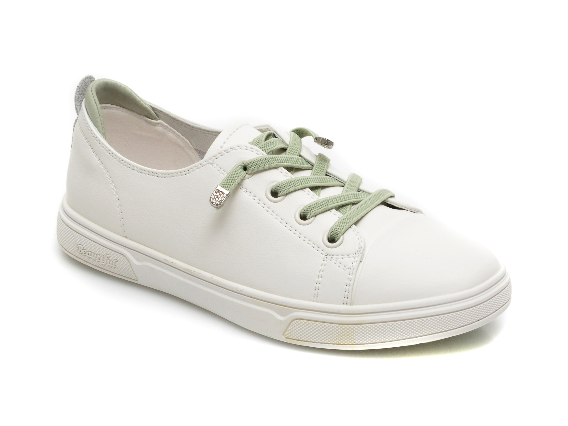 Pantofi sport GRYXX albi, B801, din piele naturala