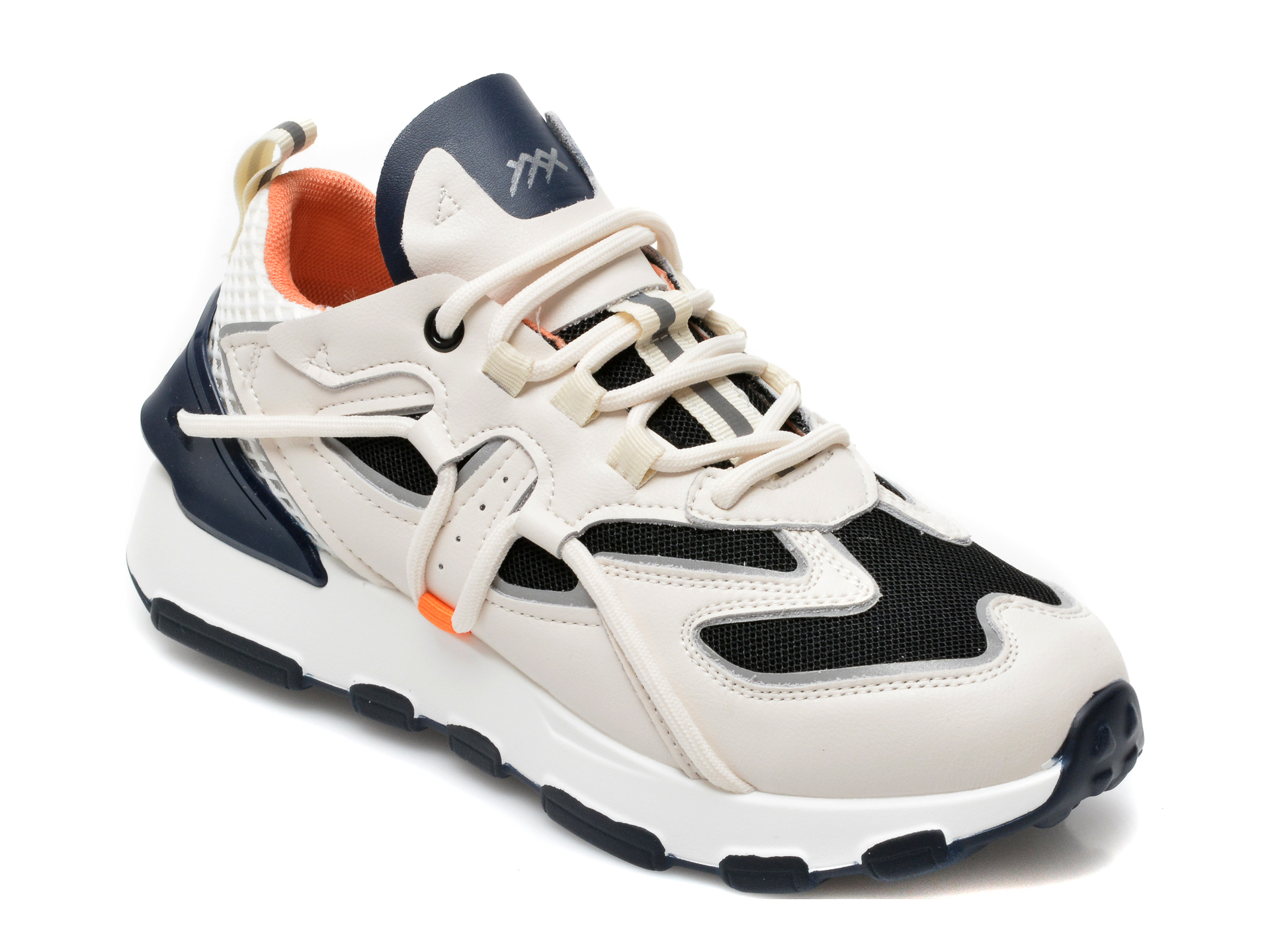 Pantofi sport GRYXX albi, K511, din material textil si piele naturala