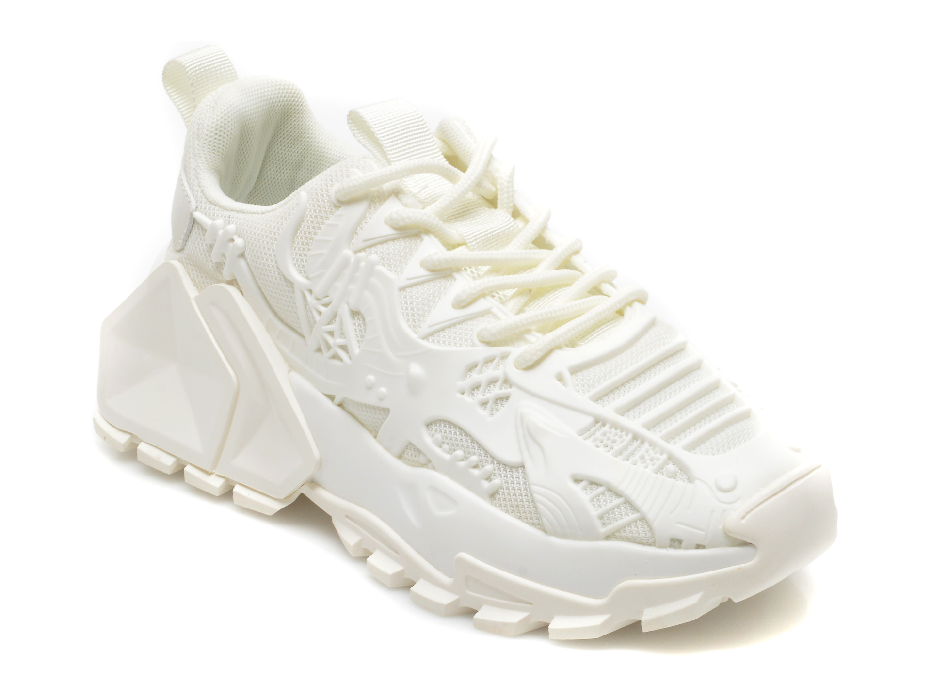 Pantofi sport GRYXX albi, PM328L, din material textil si piele ecologica /femei/pantofi imagine noua