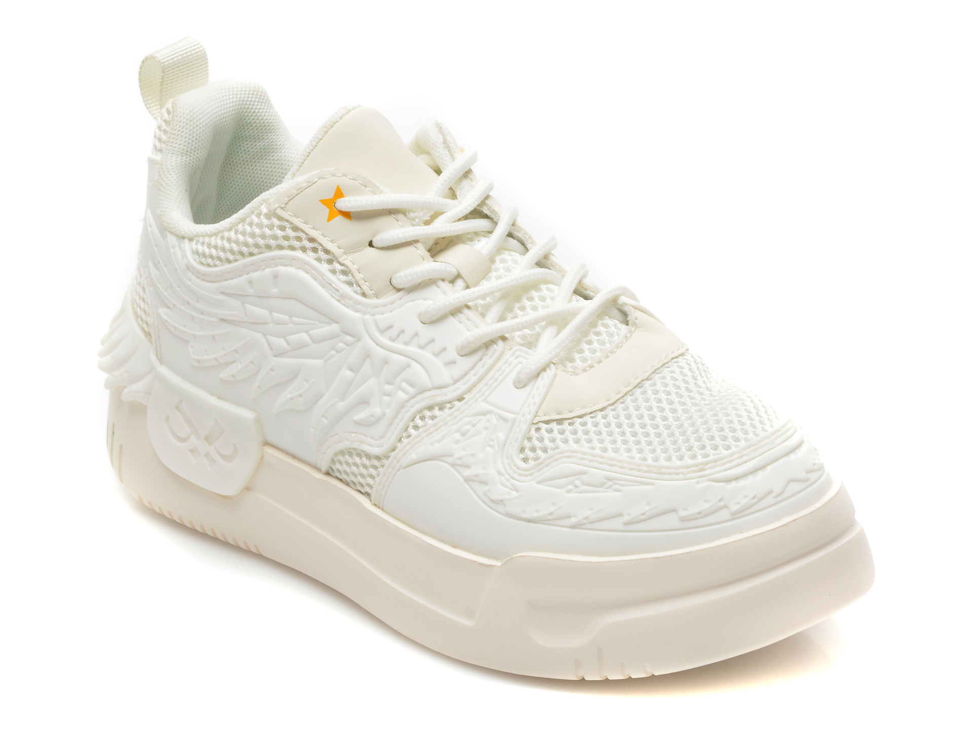 Pantofi sport GRYXX albi, PM6562L, din material textil si piele ecologica