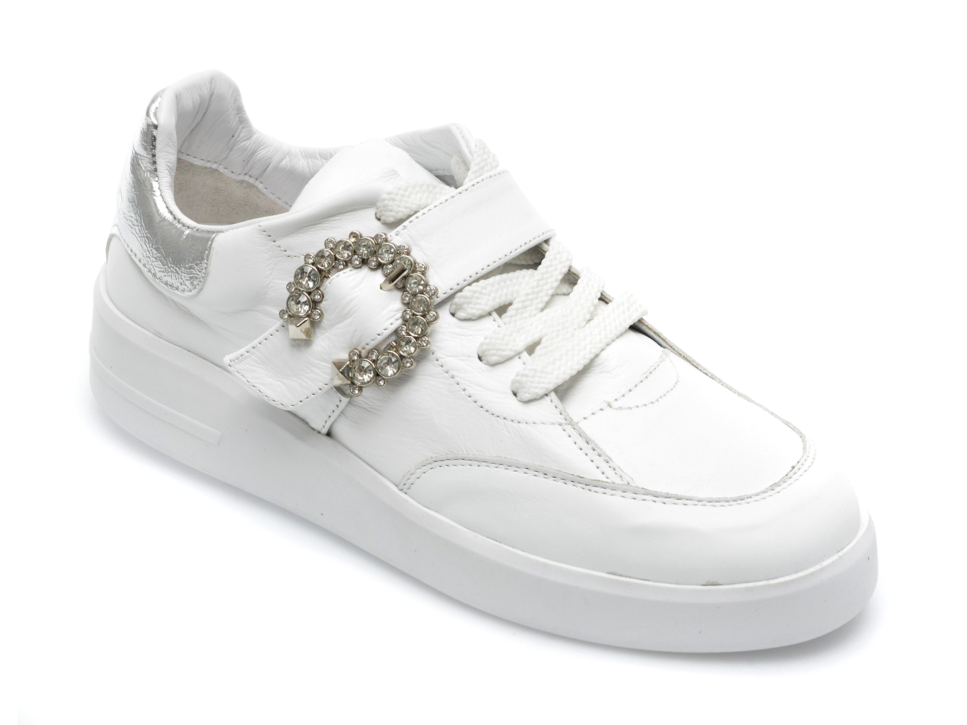 Pantofi sport GRYXX albi, T50489, din piele naturala