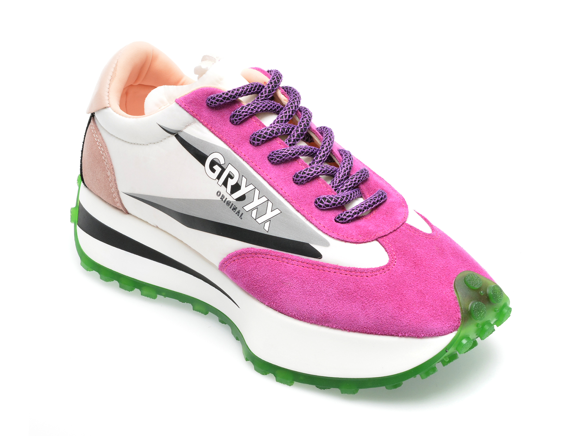 Pantofi sport GRYXX fucsia, AD92, din piele ecologica